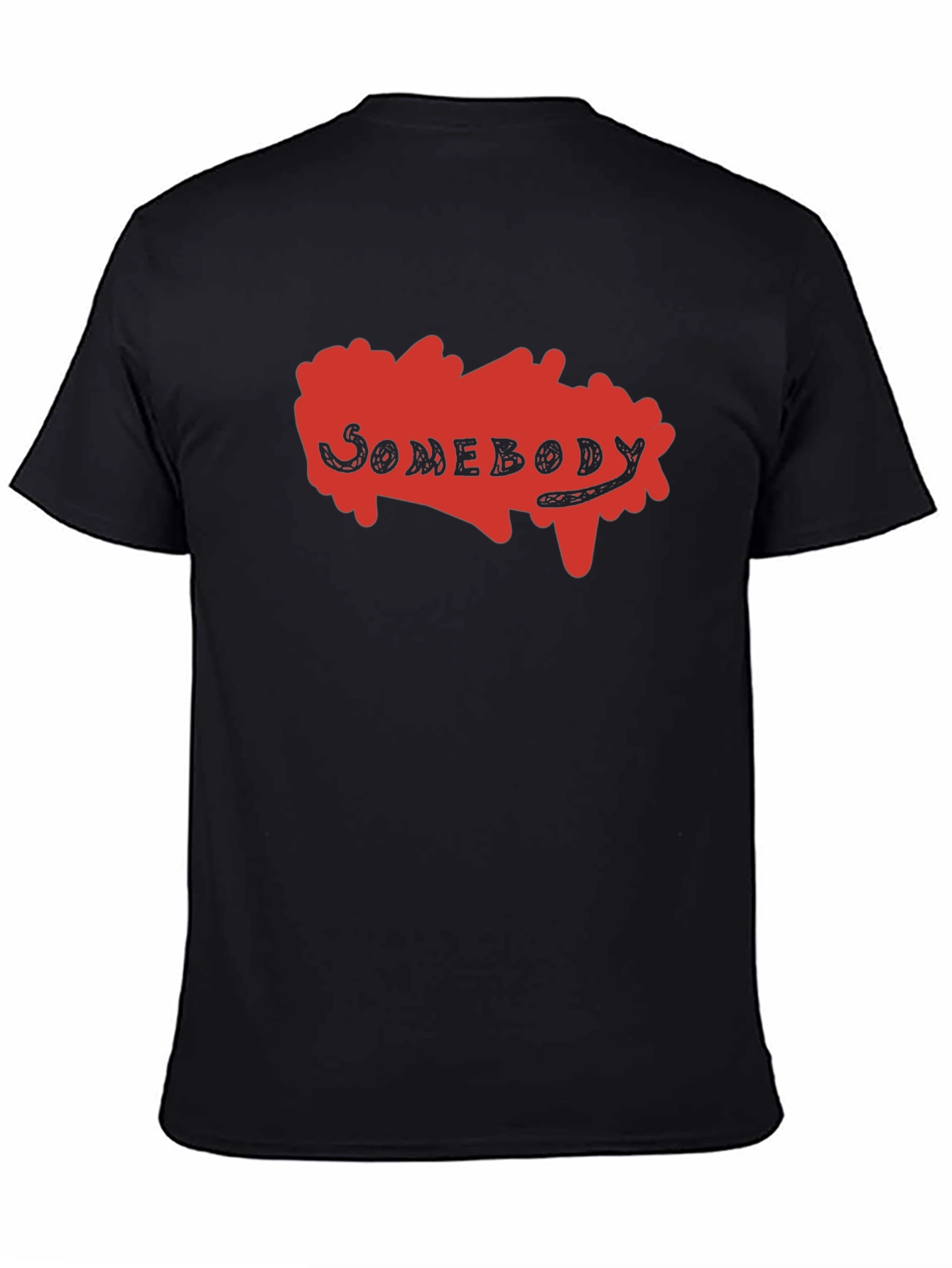 Somebody Graphic Print T-Shirt - Black