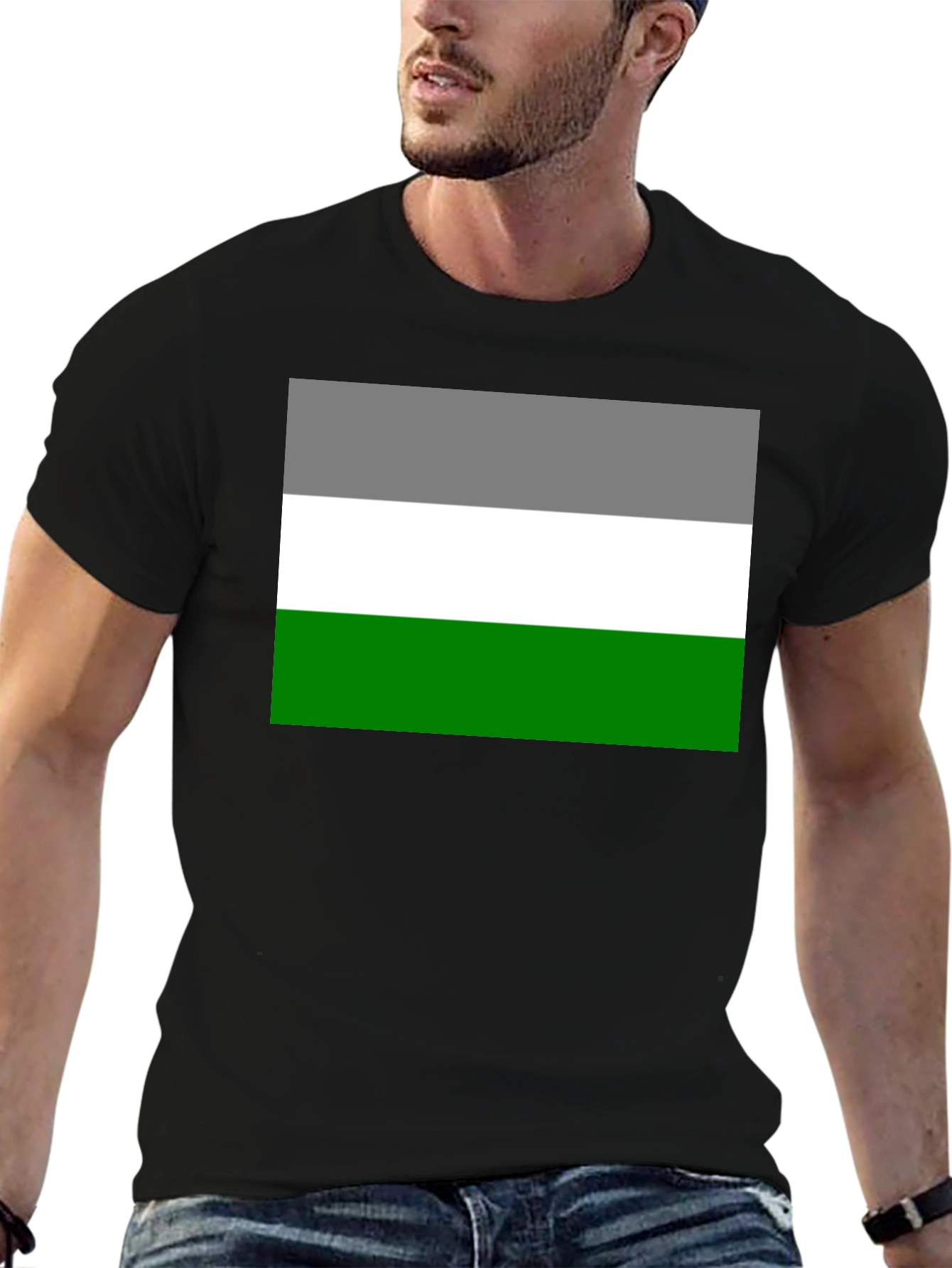 Aromantic Pride Flag T-Shirt - Black
