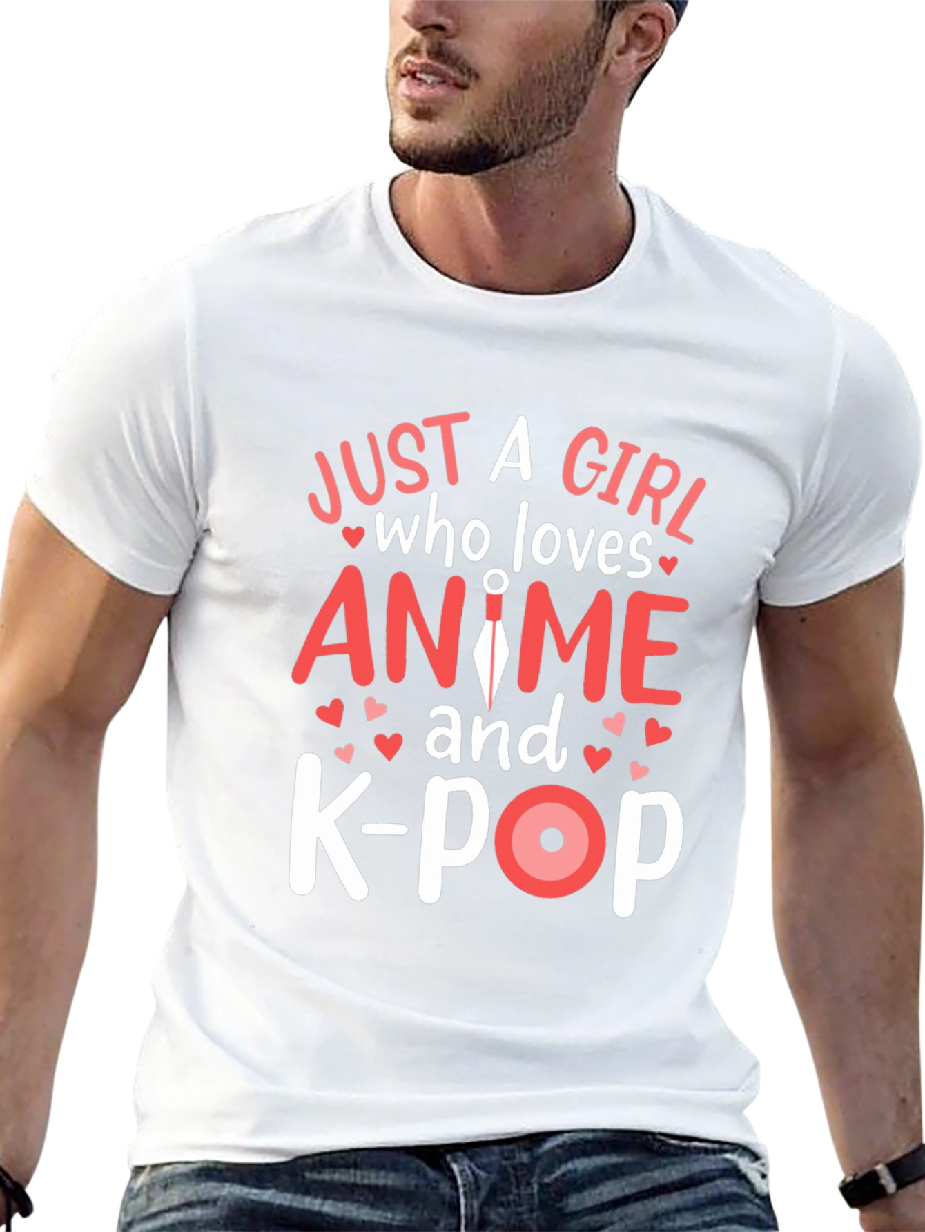 Anime and K-Pop Girls Black T-Shirt