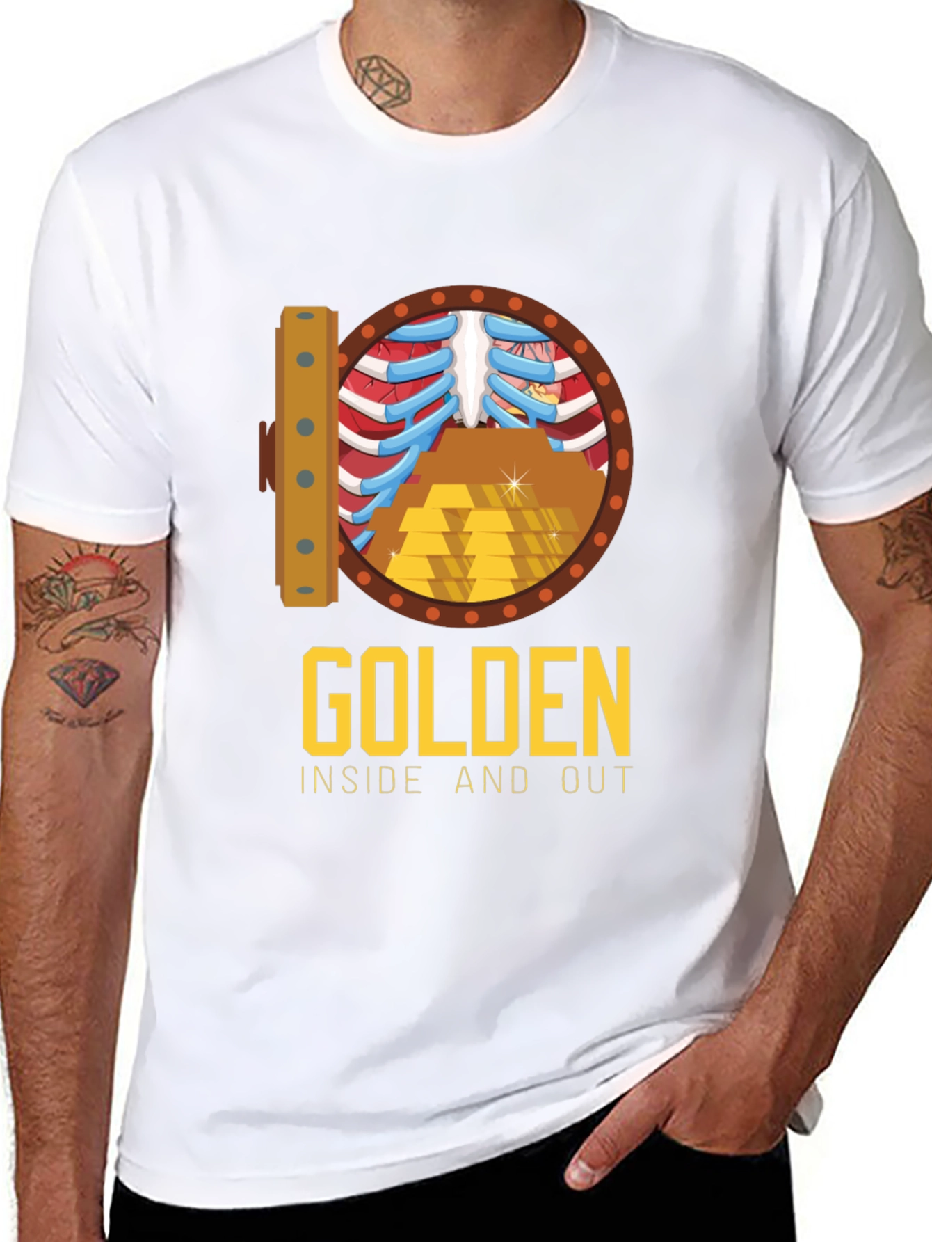 Golden Inside & Out Graphic Tee - Bold Style