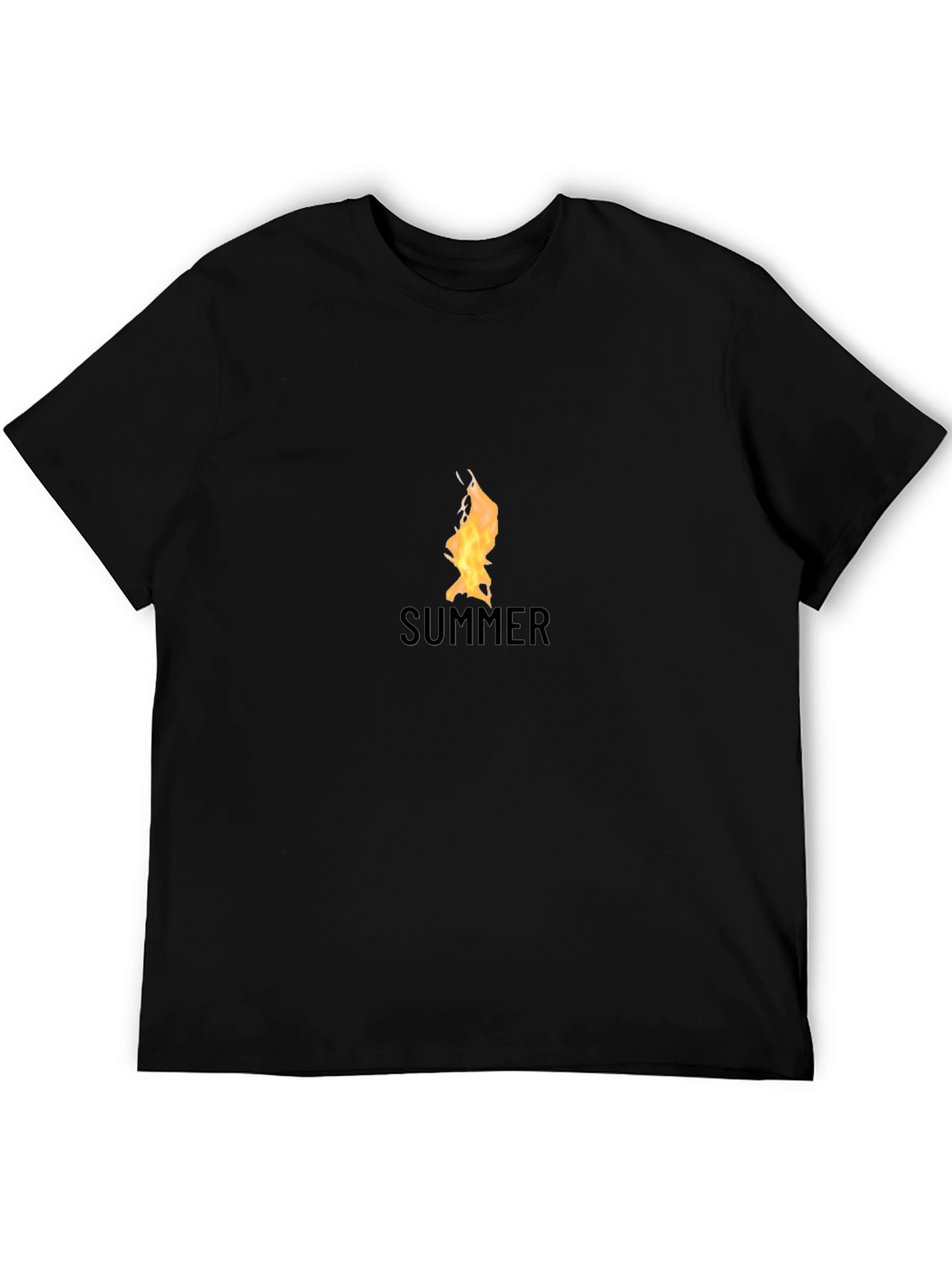 Summer Flame Graphic Black T-Shirt