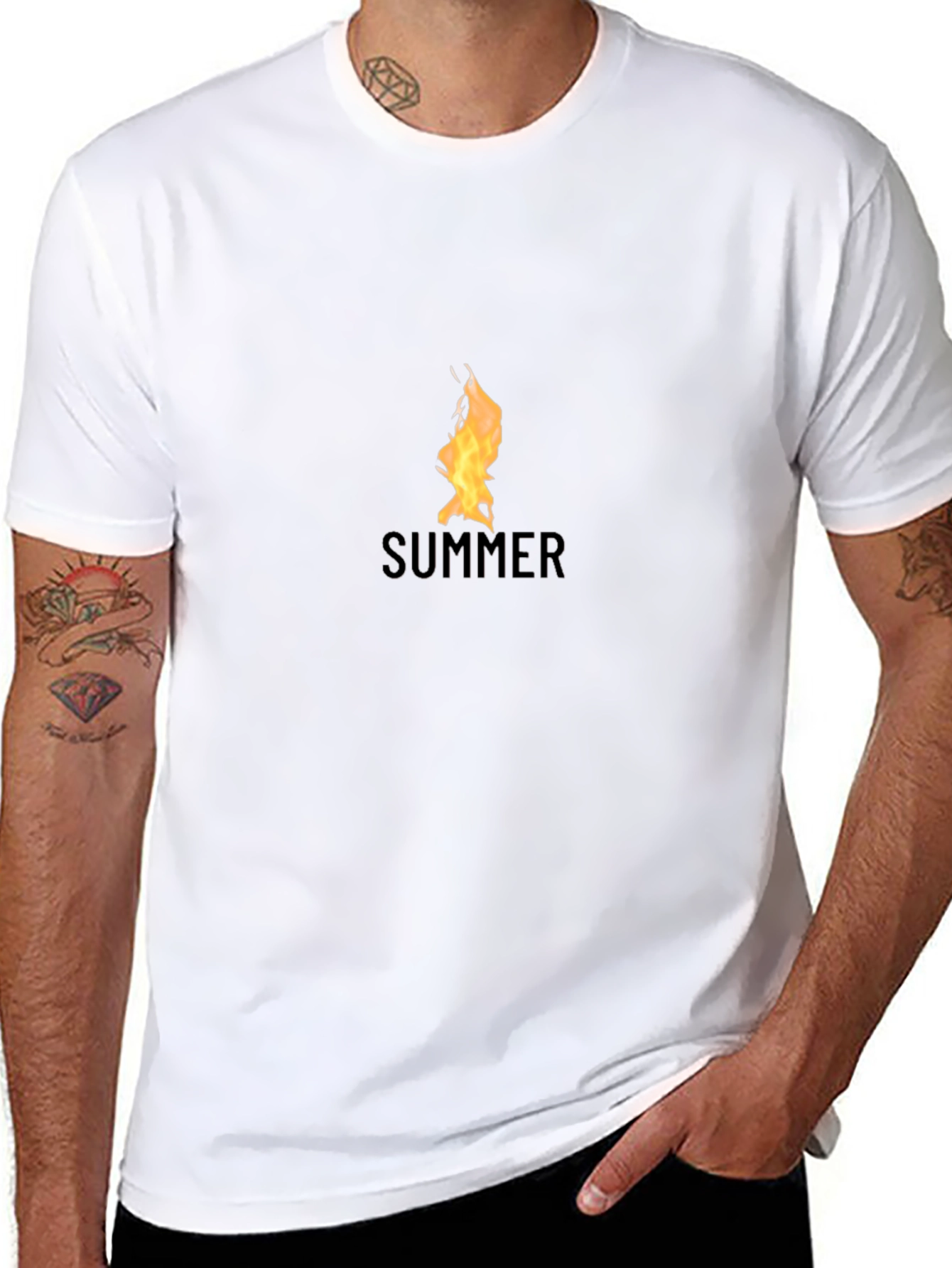 Summer Flame Graphic Black T-Shirt