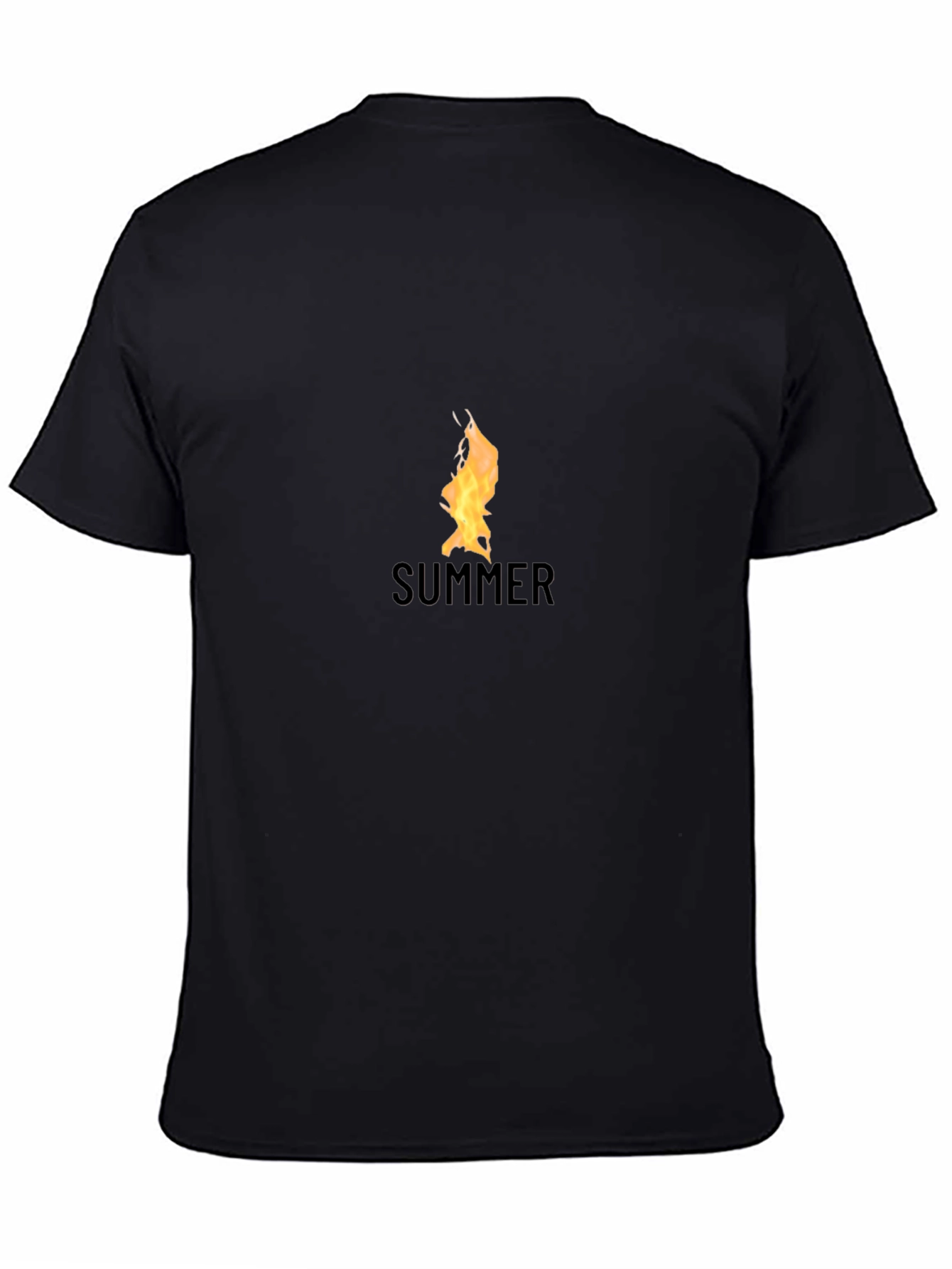 Summer Flame Graphic Black T-Shirt
