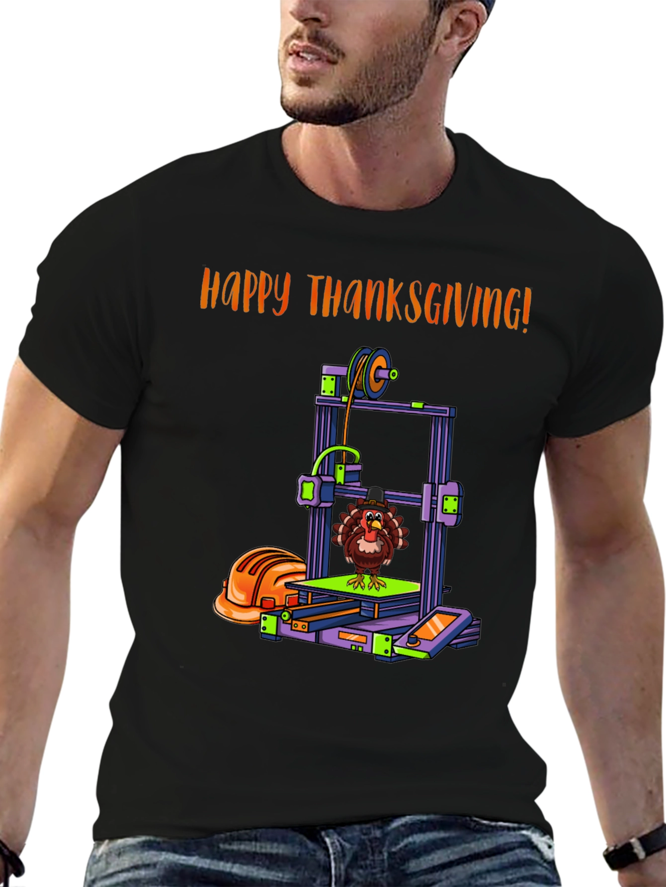 Happy Thanksgiving 3D Printer Turkey T-Shirt