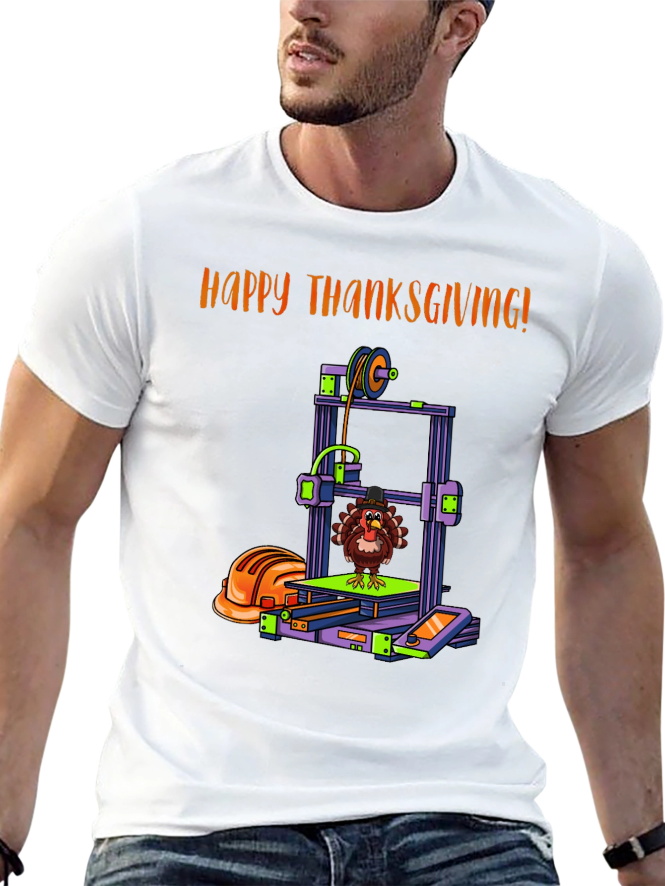 Happy Thanksgiving 3D Printer Turkey T-Shirt