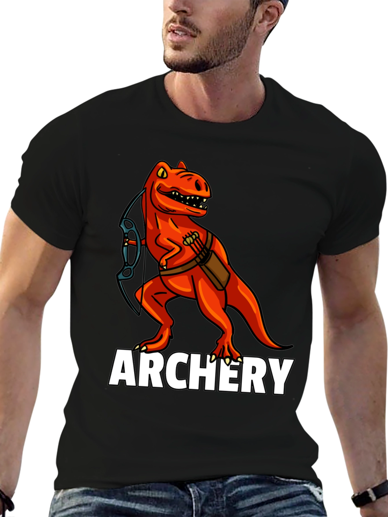 Archery Rex T-Shirt: Dinosaur Archer Tee