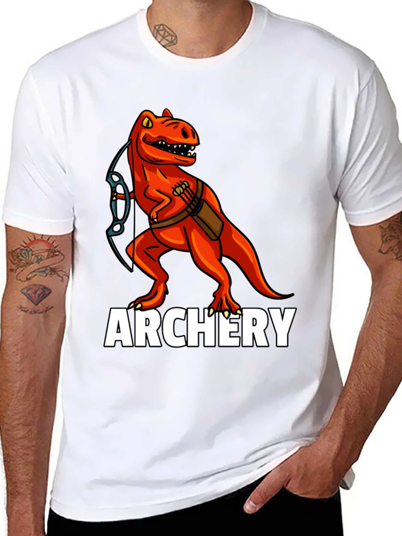 Archery Rex T-Shirt: Dinosaur Archer Tee