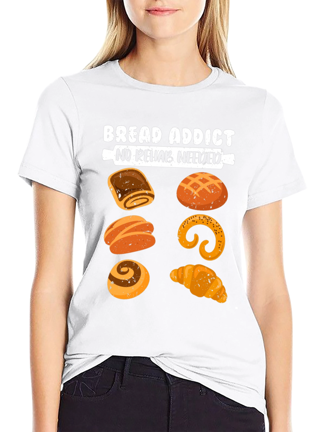 Bread Addict Tee - No Rehab Needed Funny T-Shirt
