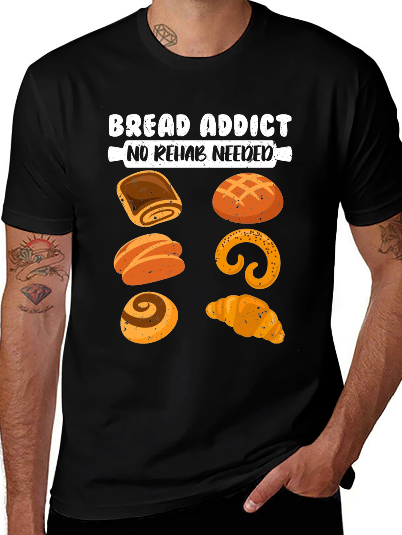 Bread Addict Tee - No Rehab Needed Funny T-Shirt