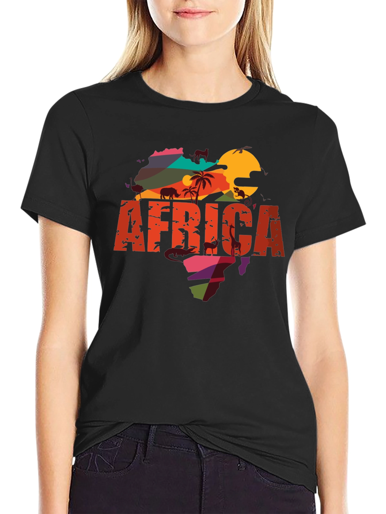 Africa Graphic Tee - Mens Black T-Shirt