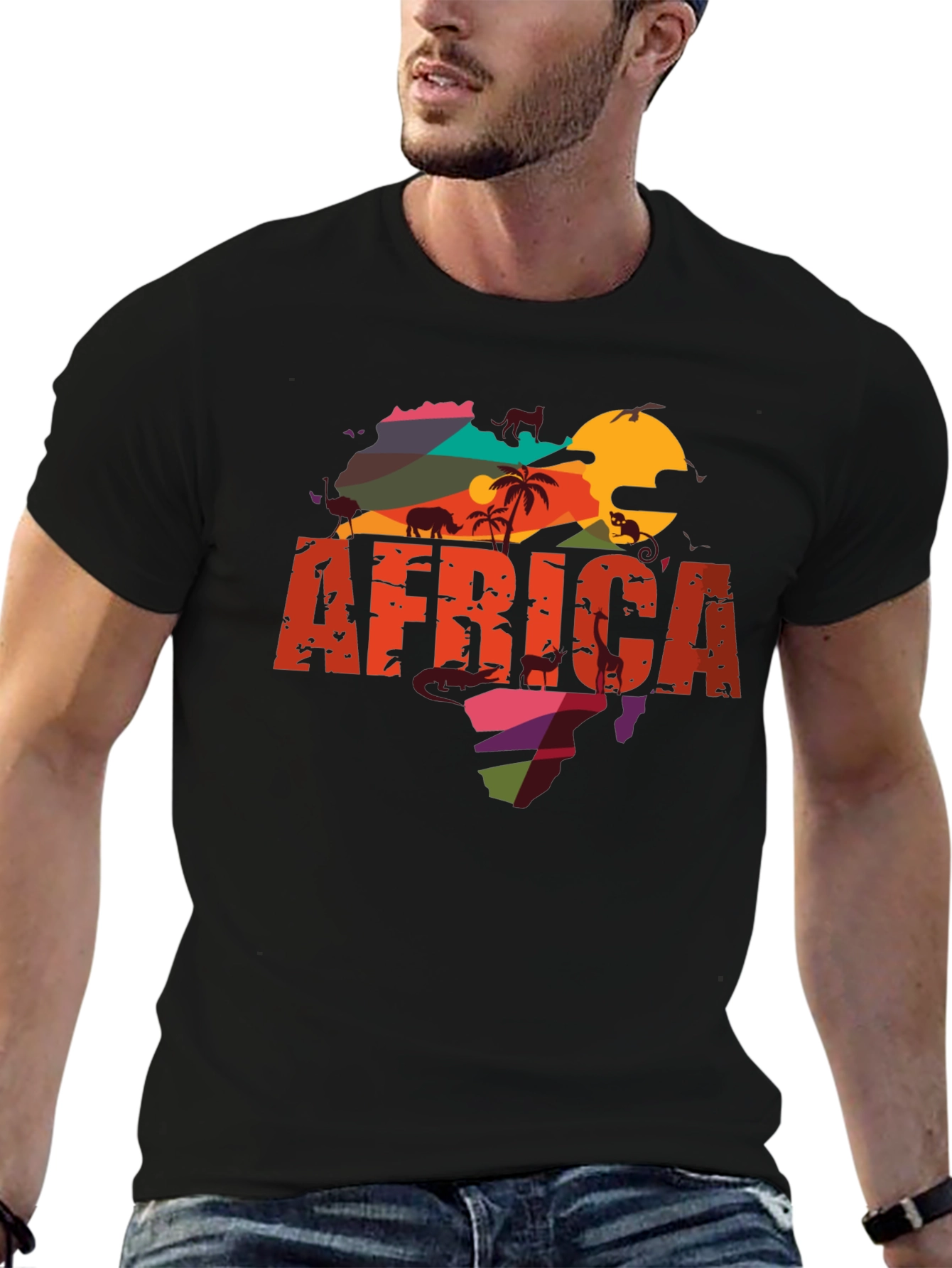 Africa Graphic Tee - Mens Black T-Shirt