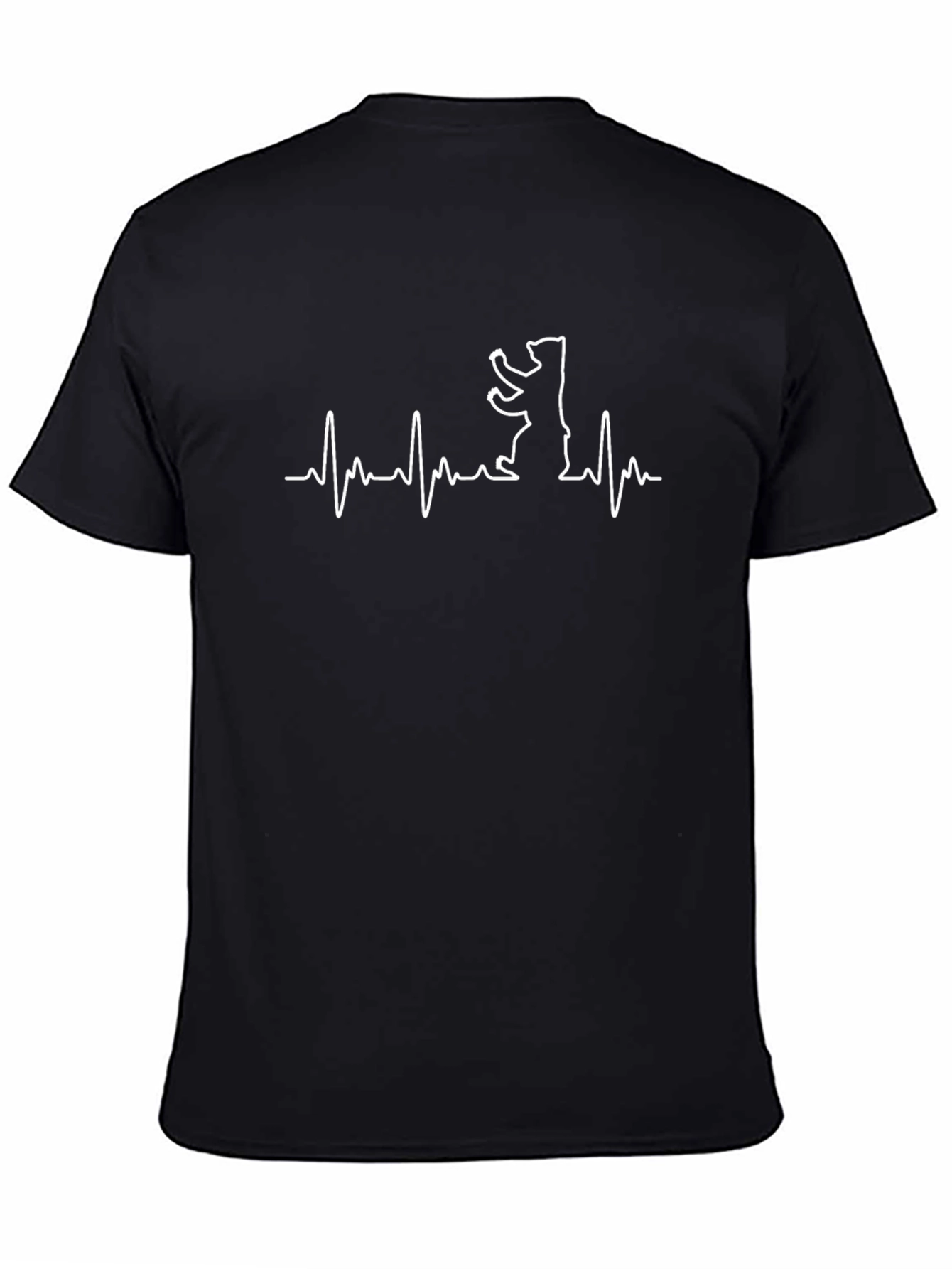 Berlin Bear Heartbeat Black T-Shirt