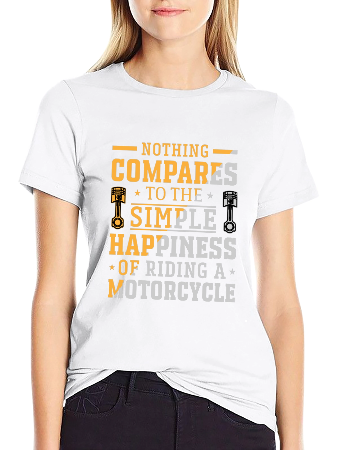Motorcycle Riding Happiness Black T-Shirt