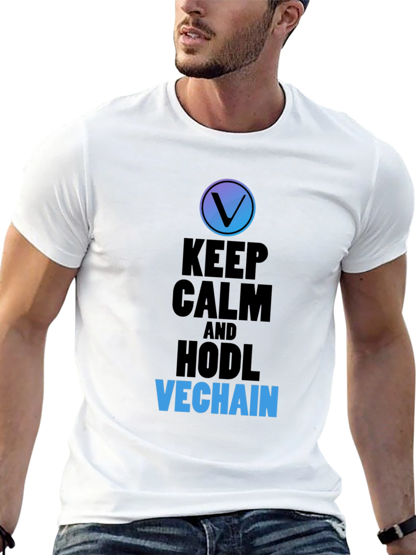 Keep Calm and HODL VeChain Black T-Shirt
