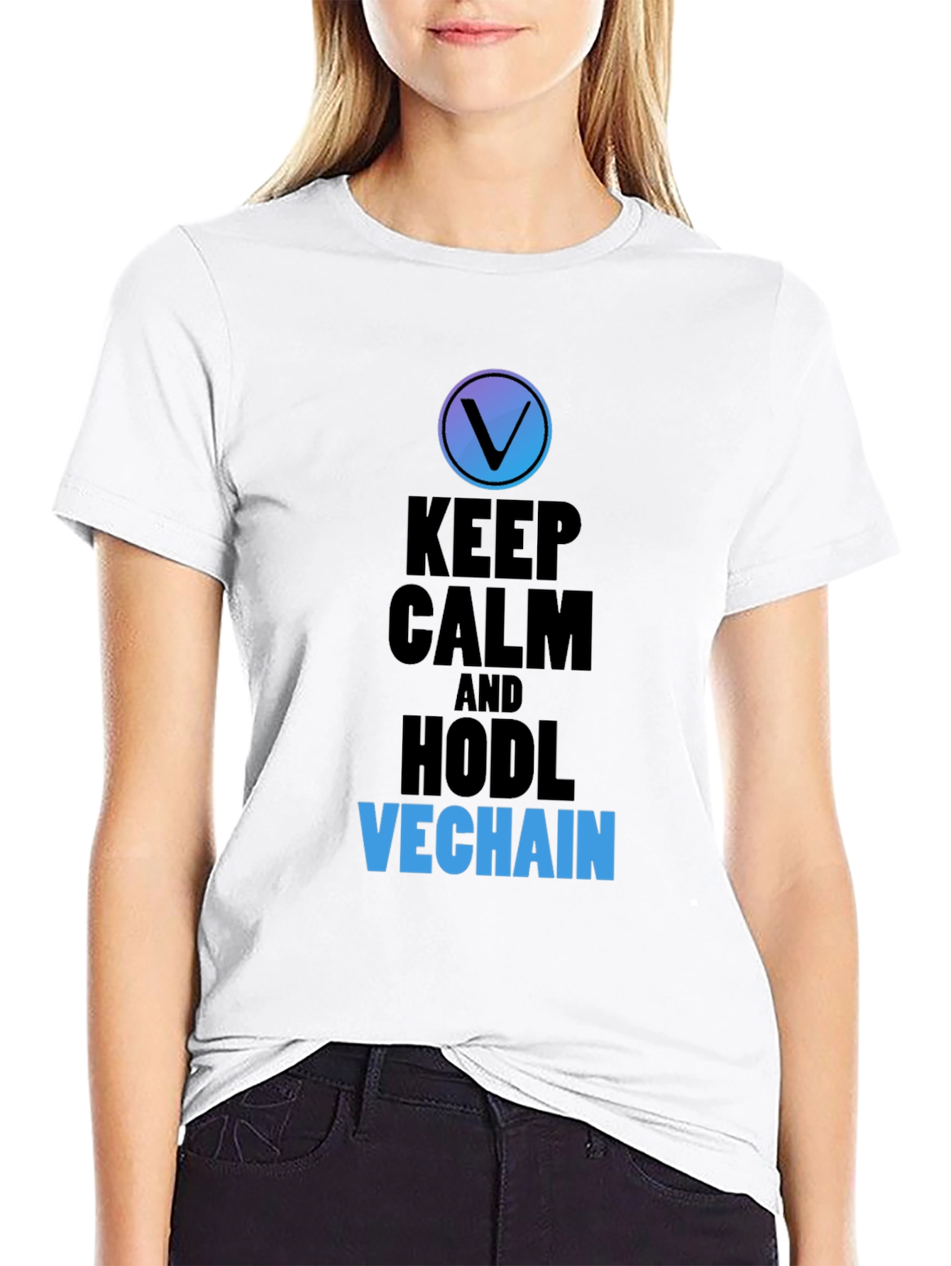 Keep Calm and HODL VeChain Black T-Shirt
