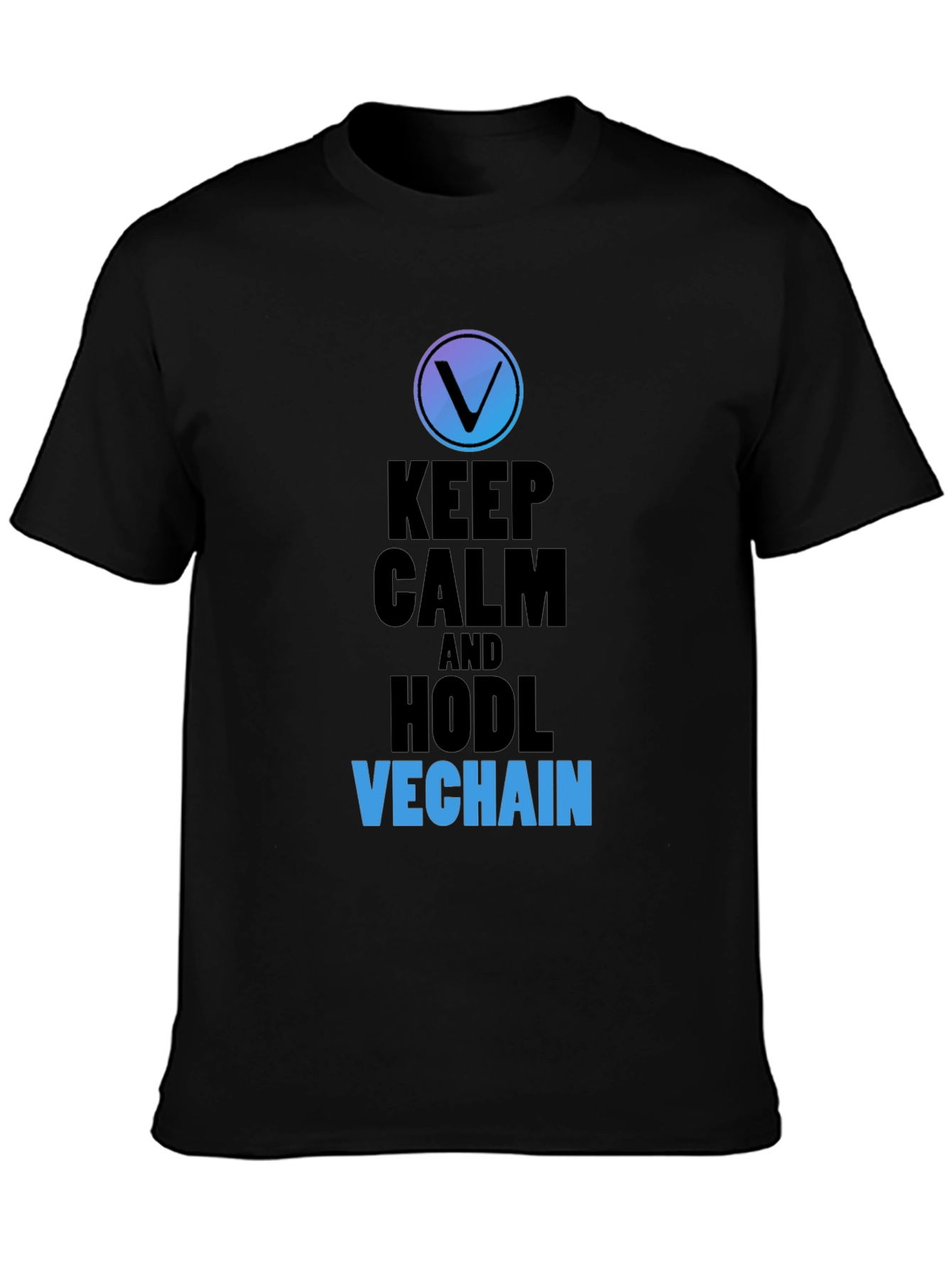 Keep Calm and HODL VeChain Black T-Shirt