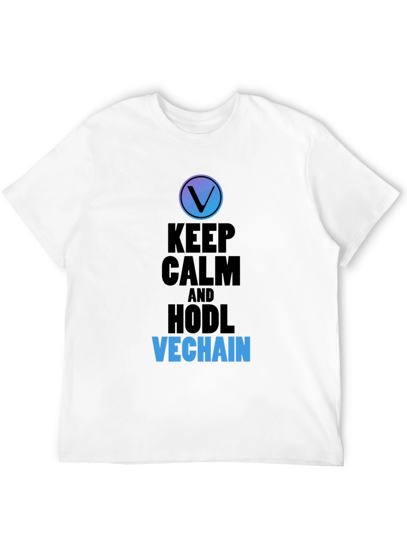 Keep Calm and HODL VeChain Black T-Shirt