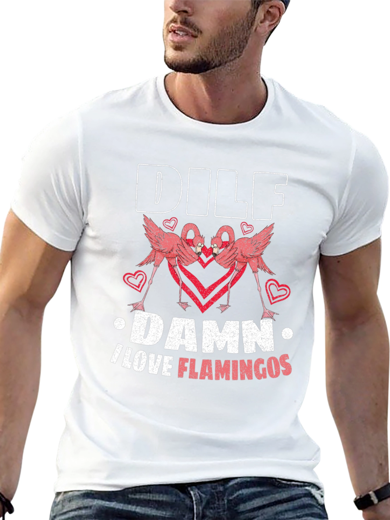 DILF Damn I Love Flamingos Graphic Tee
