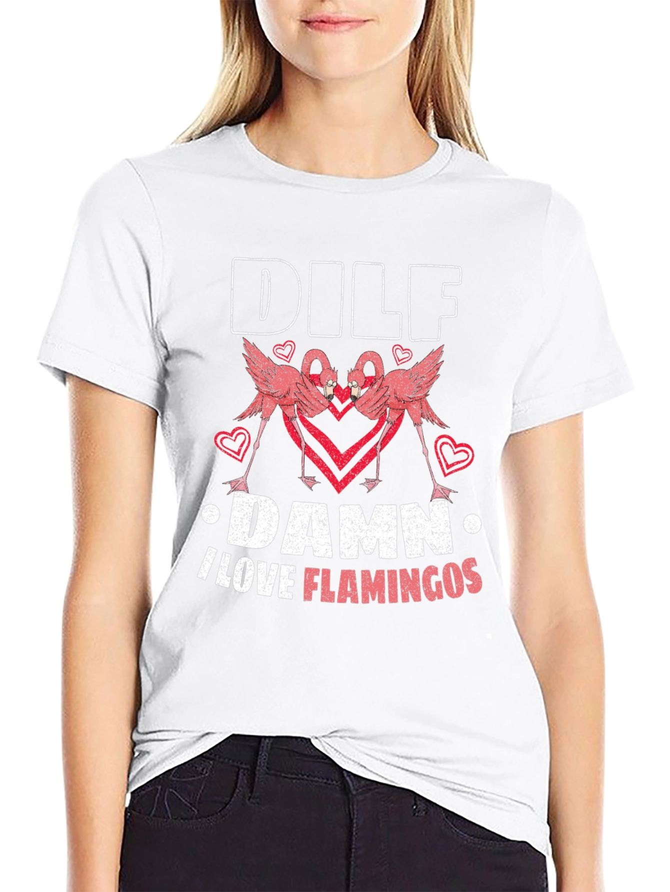 DILF Damn I Love Flamingos Graphic Tee