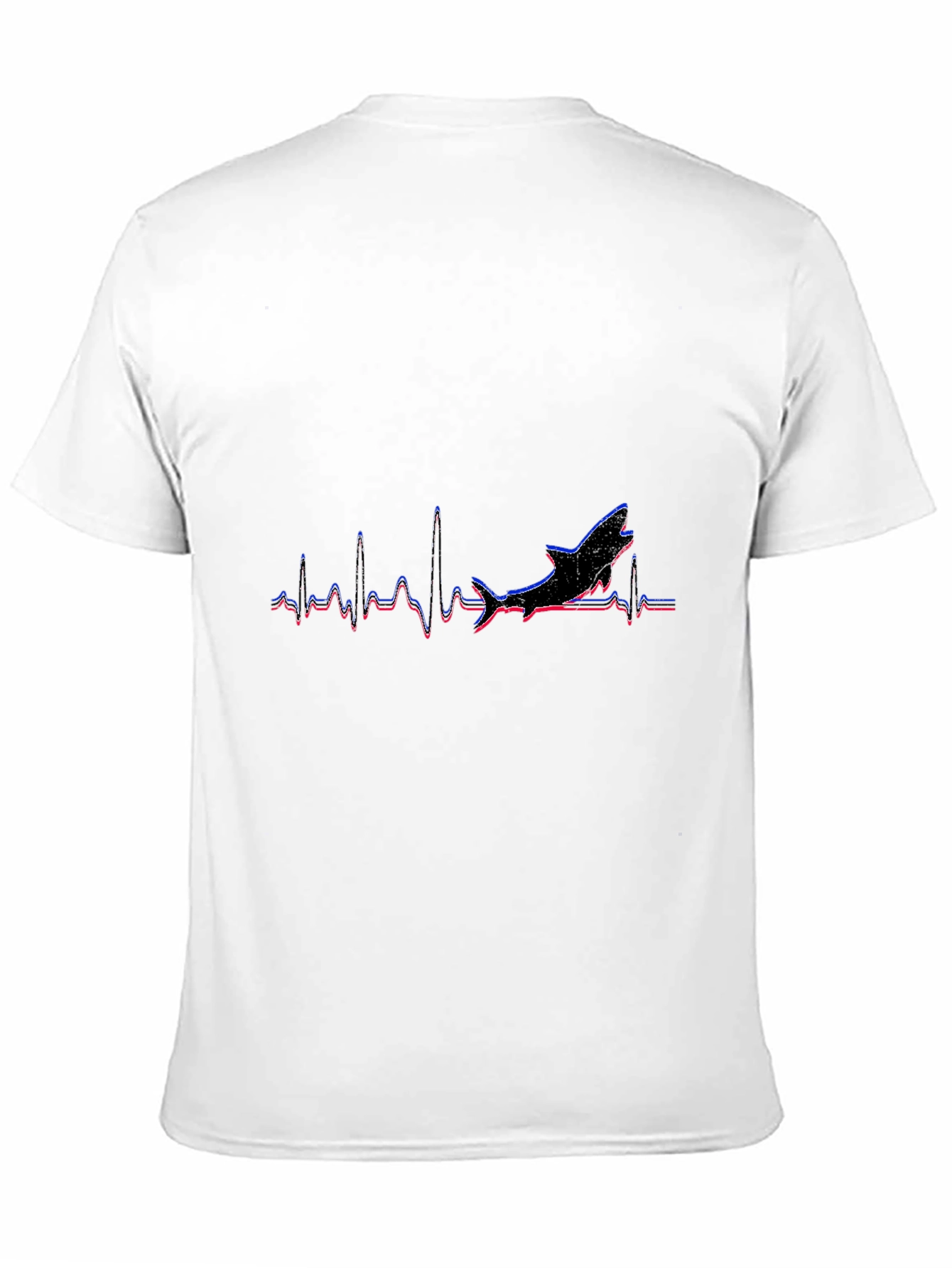 Shark Heartbeat Graphic Tee - Black Cotton T-Shirt