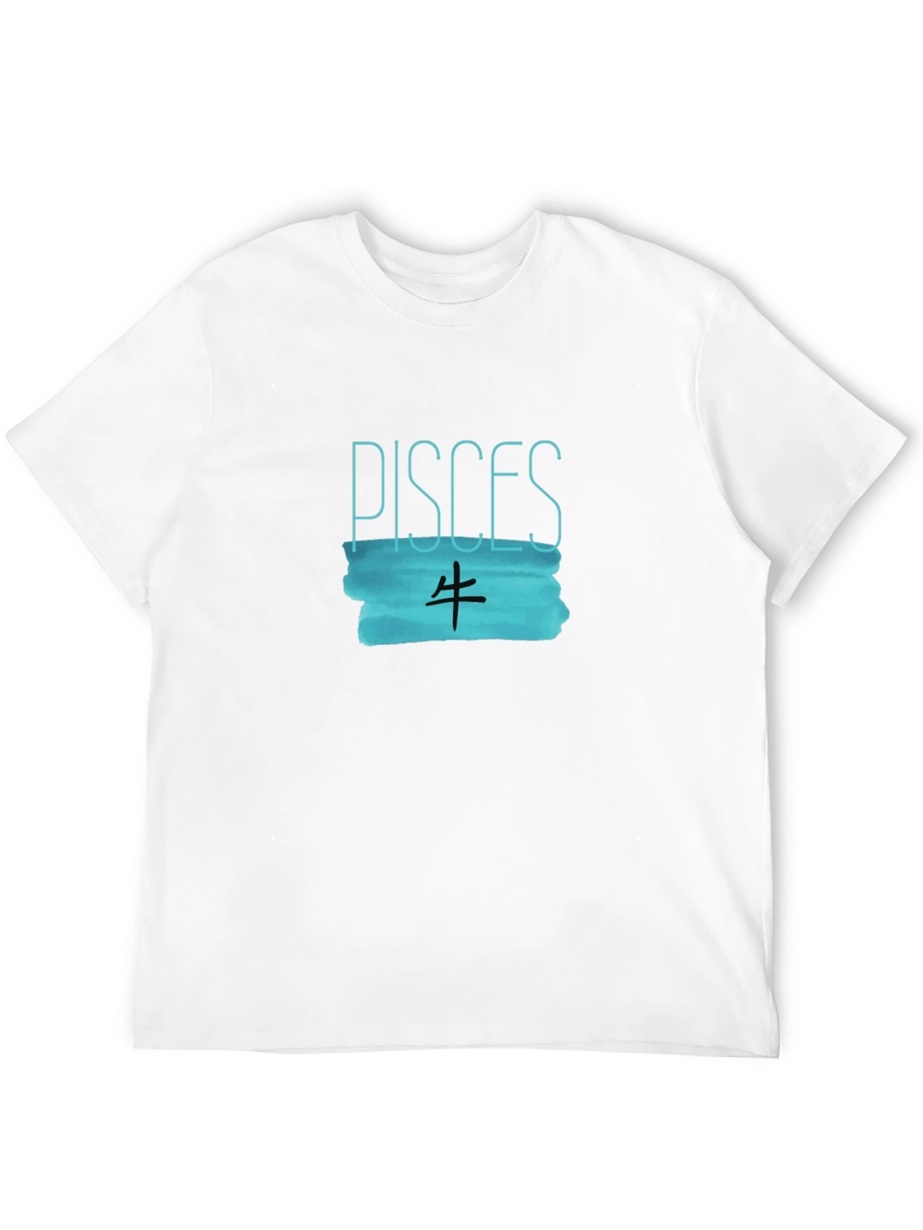 Pisces Zodiac Sign Graphic Tee - Black