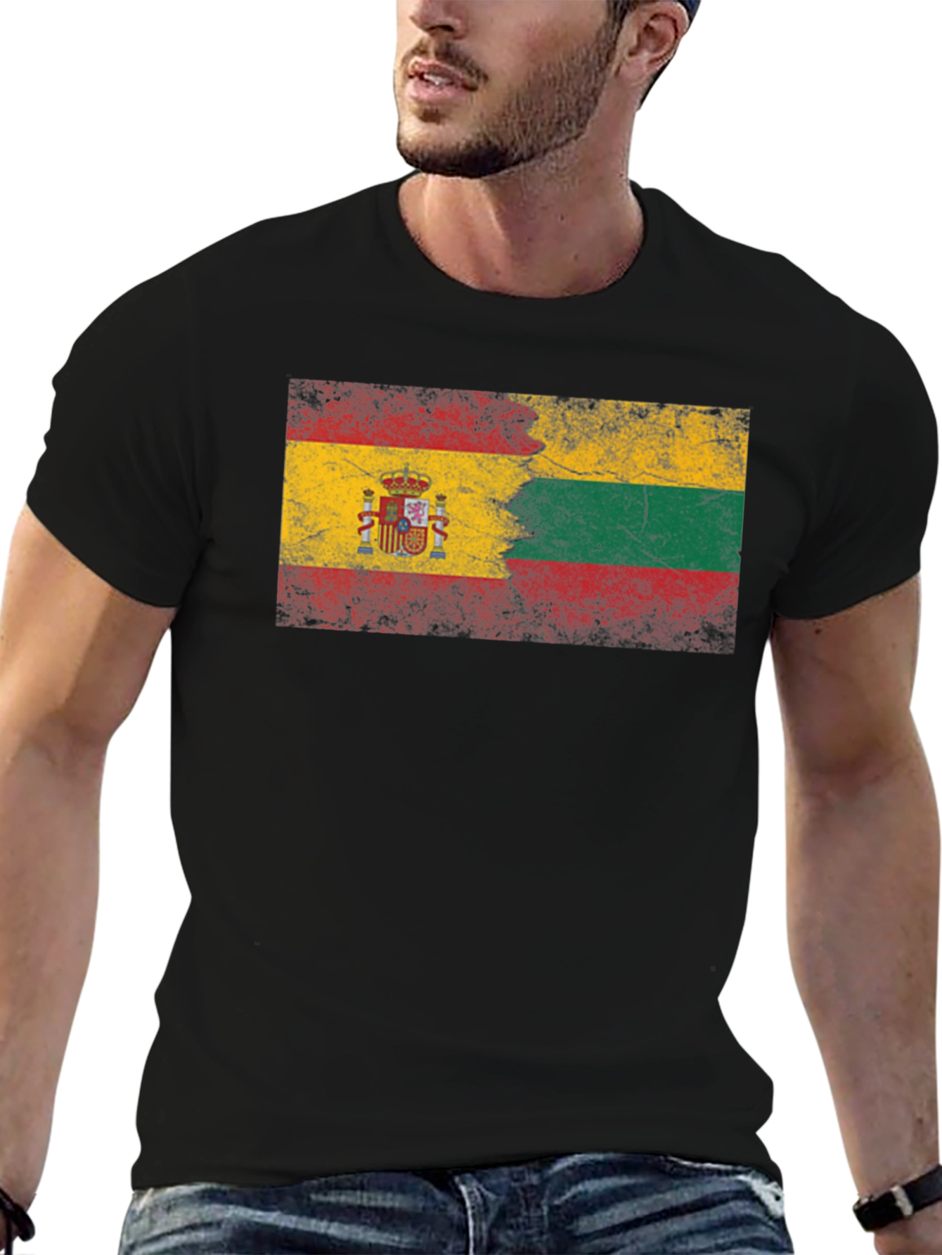 Spain Lithuania Flag Graphic T-Shirt