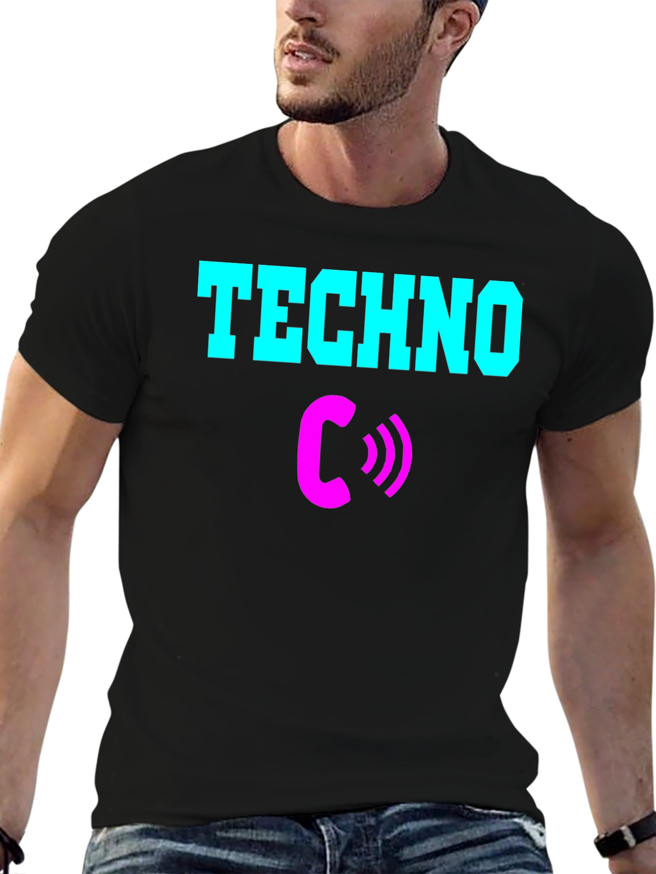 Techno Calling T-Shirt - Vibrant Graphic Tee