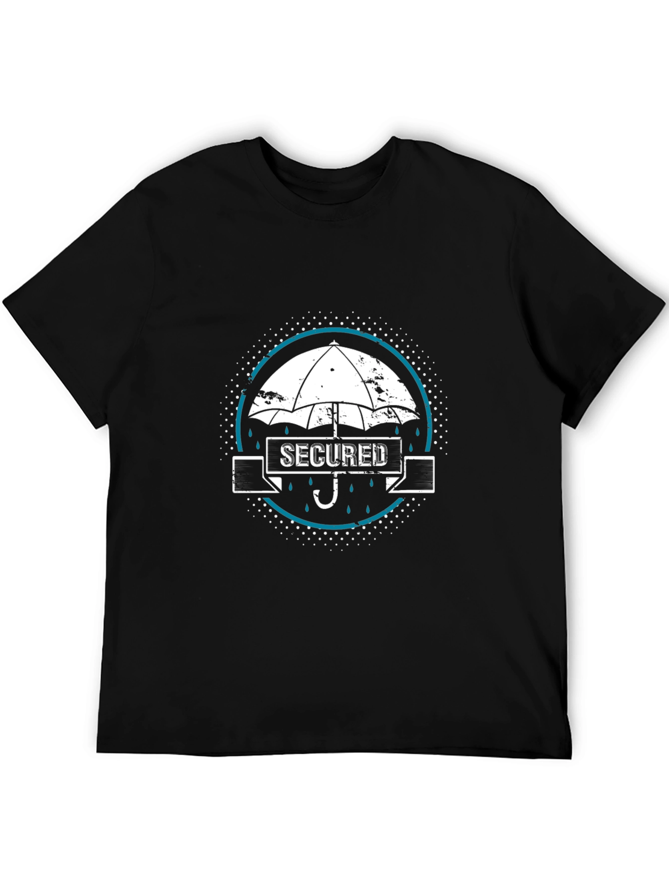 Secured Umbrella Graphic Black T-Shirt