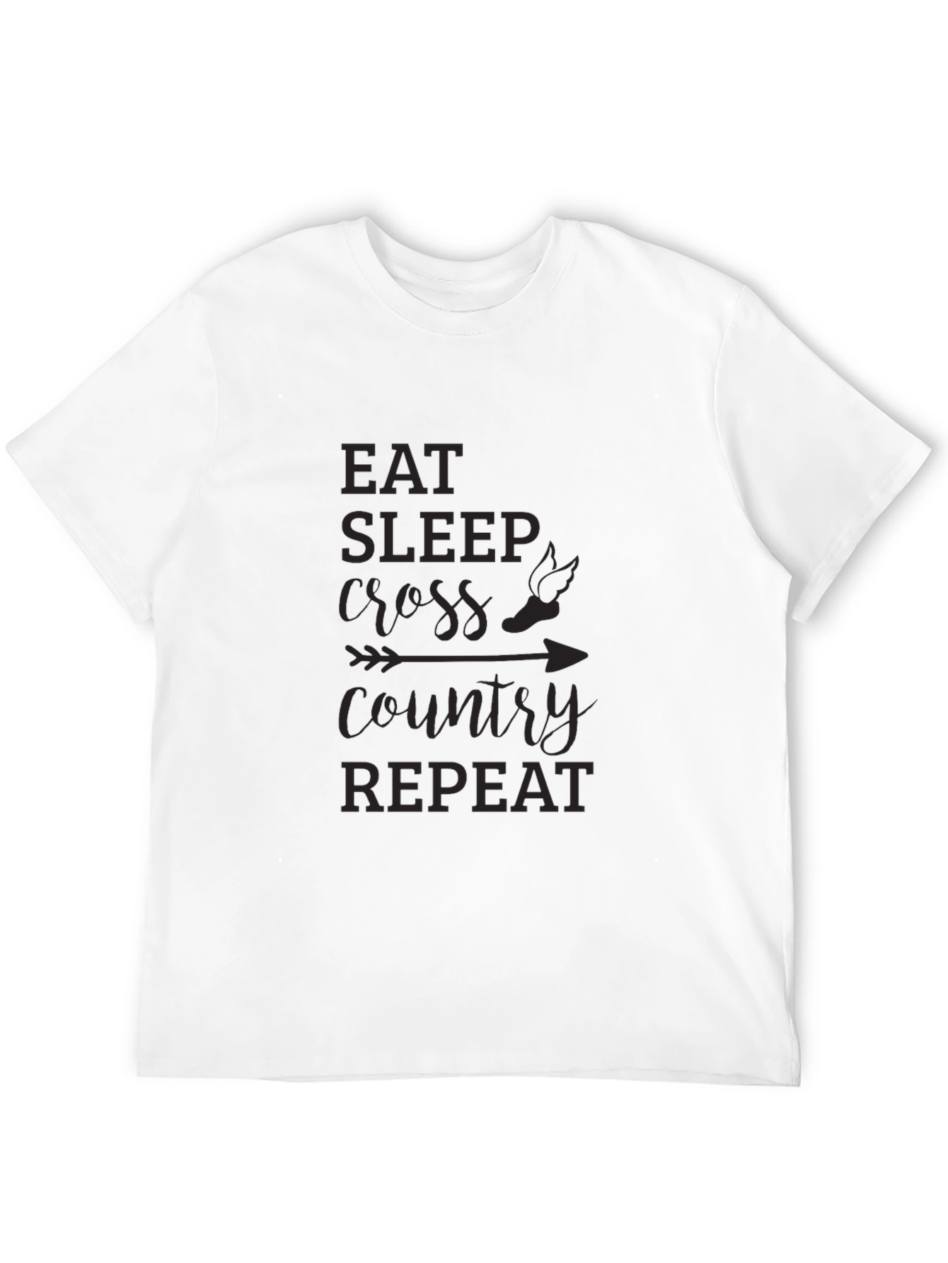 Eat Sleep Cross Country Repeat Black T-Shirt