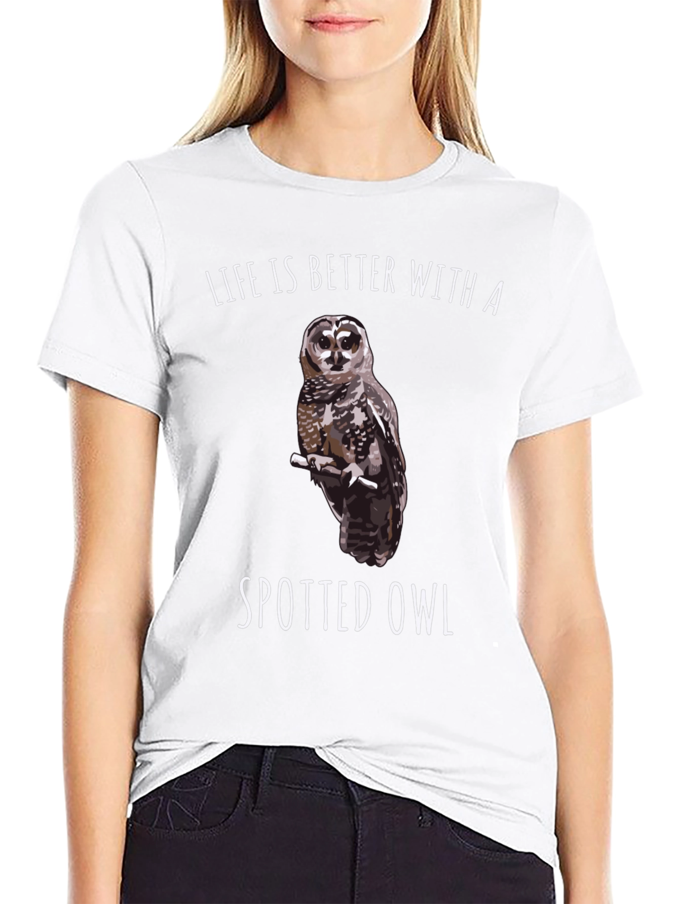 Spotted Owl Graphic T-Shirt: Life is Better