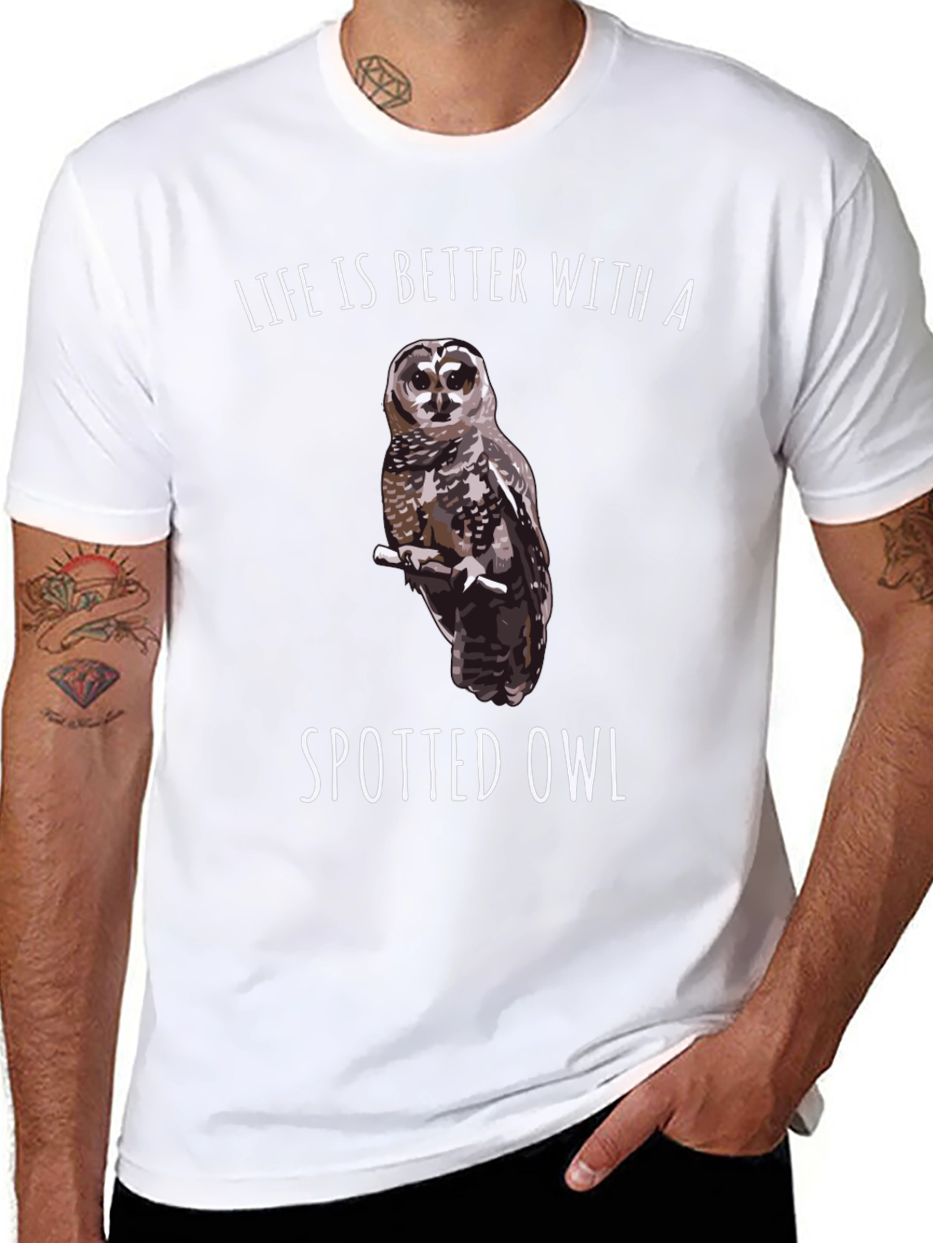 Spotted Owl Graphic T-Shirt: Life is Better