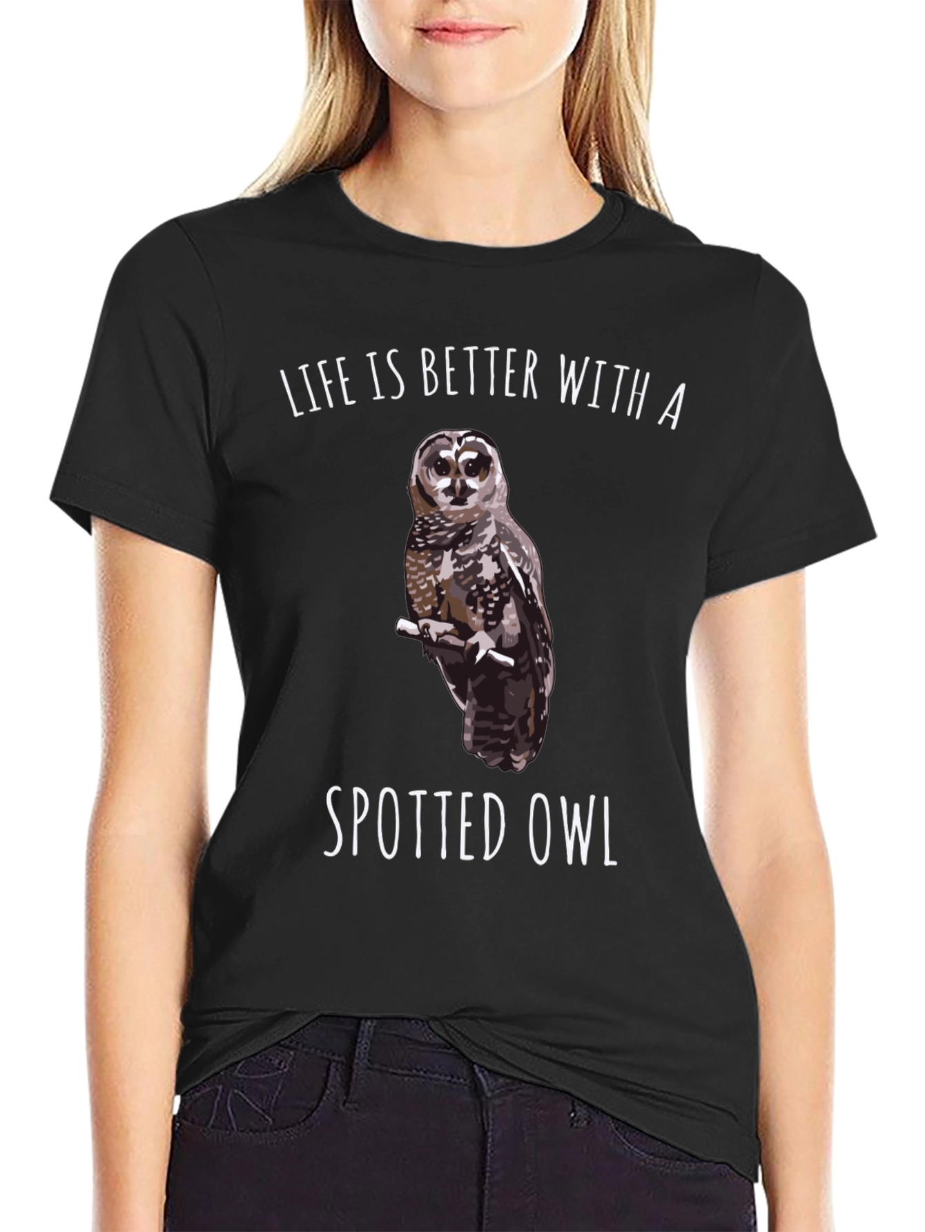 Spotted Owl Graphic T-Shirt: Life is Better