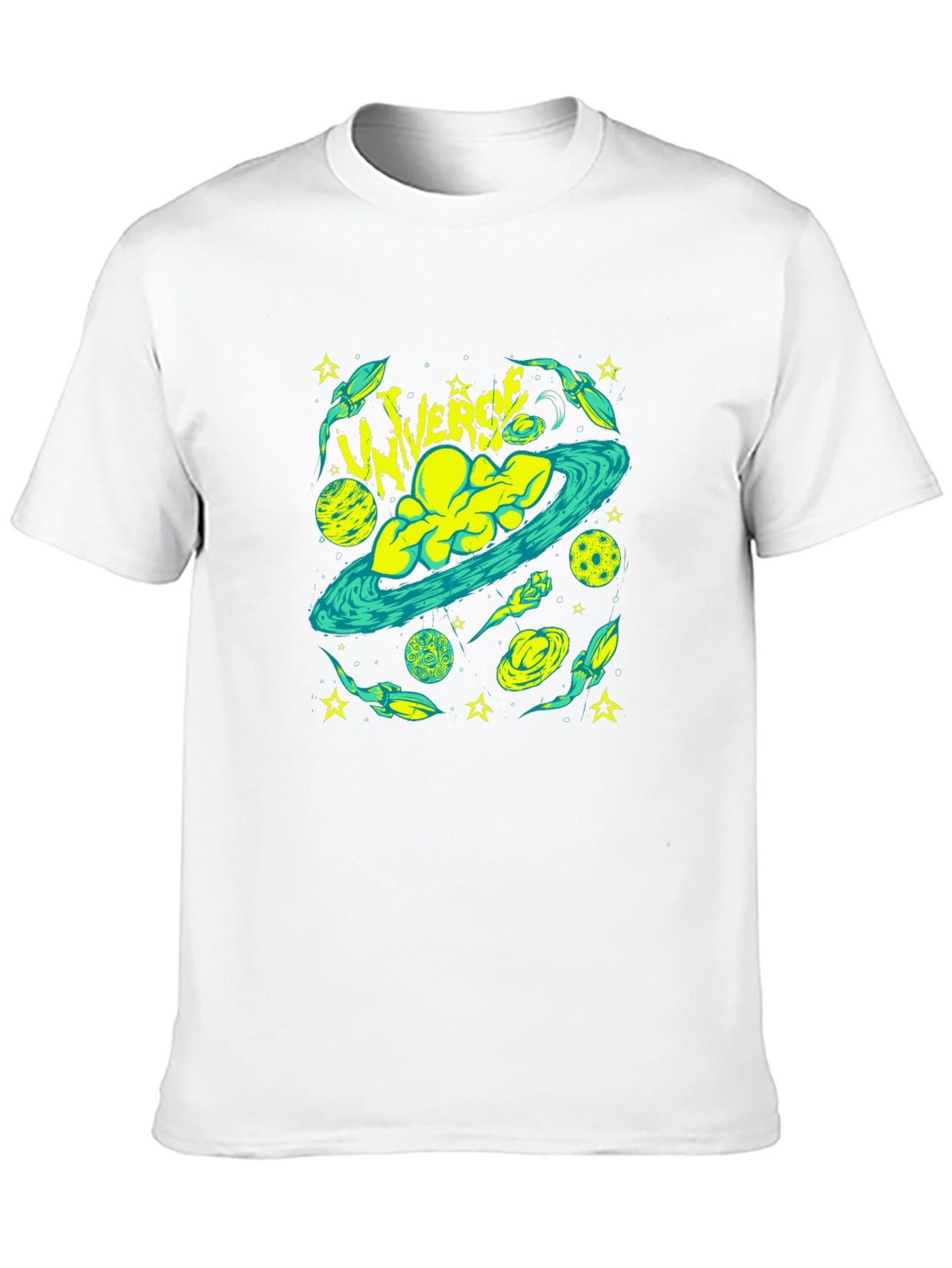 Universe Graphic Print Black T-Shirt