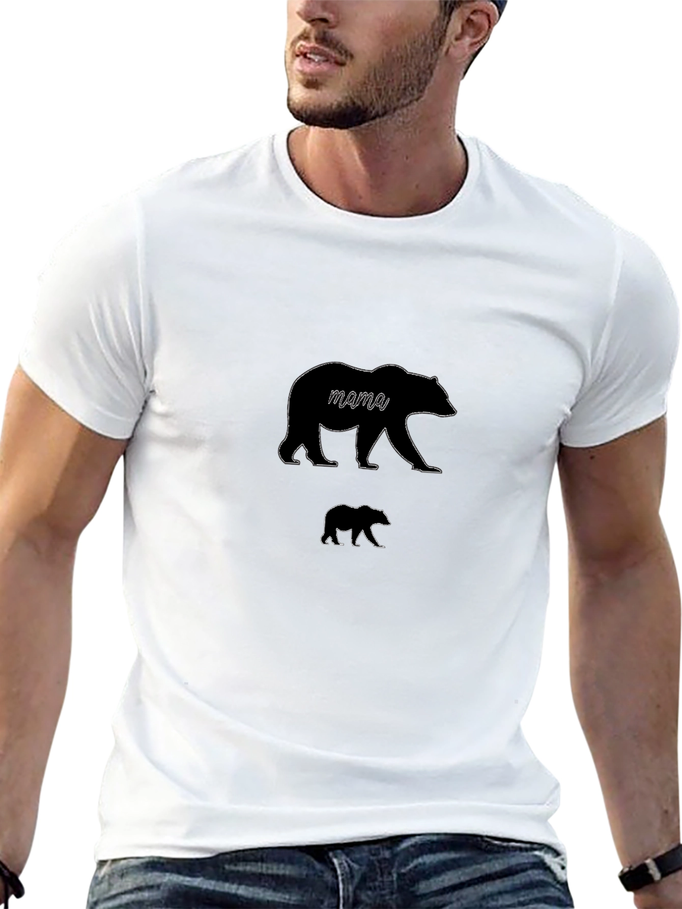 Mama Bear T-Shirt - Black Cotton Graphic Tee