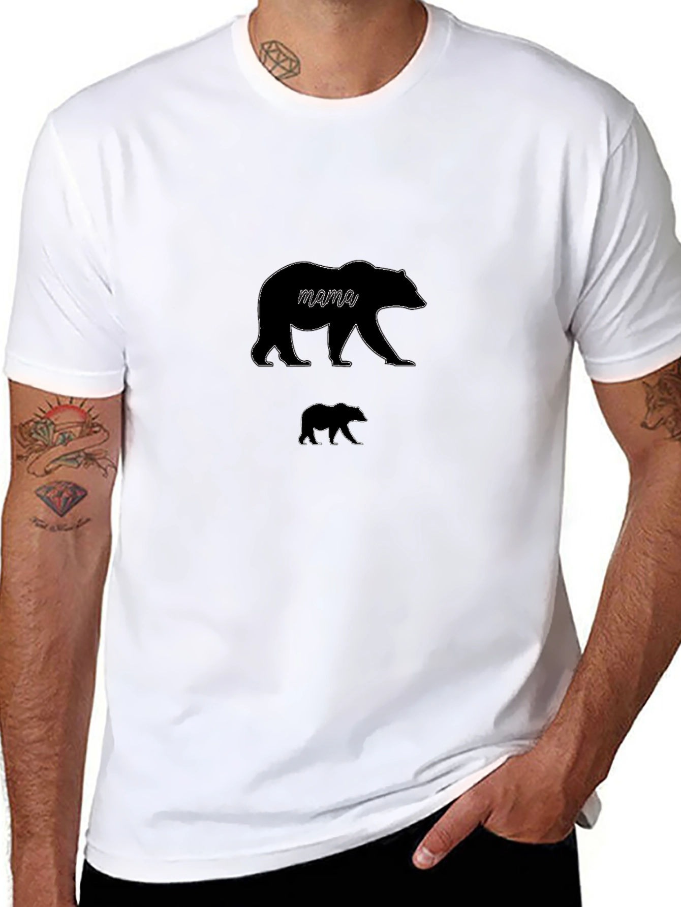 Mama Bear T-Shirt - Black Cotton Graphic Tee