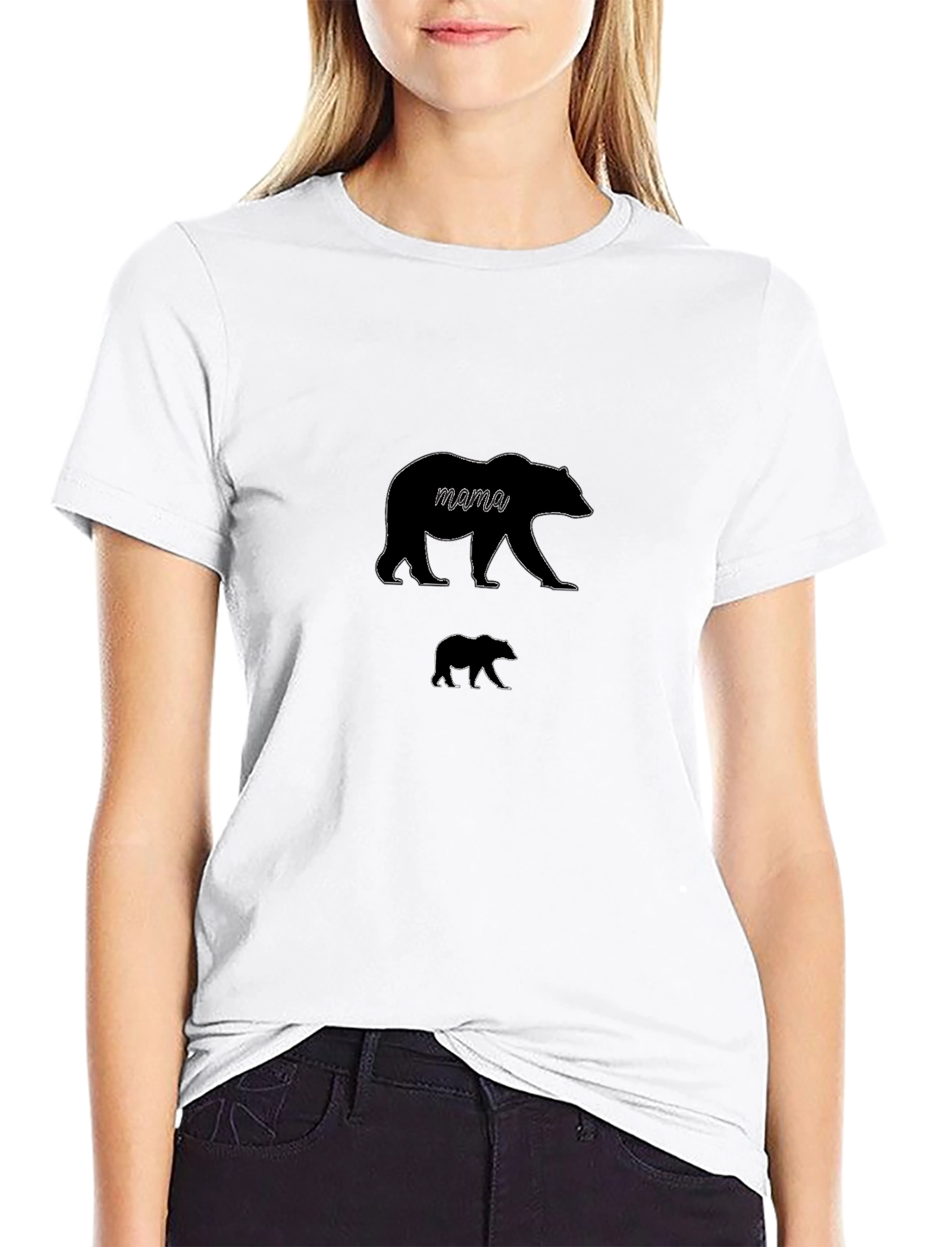 Mama Bear T-Shirt - Black Cotton Graphic Tee