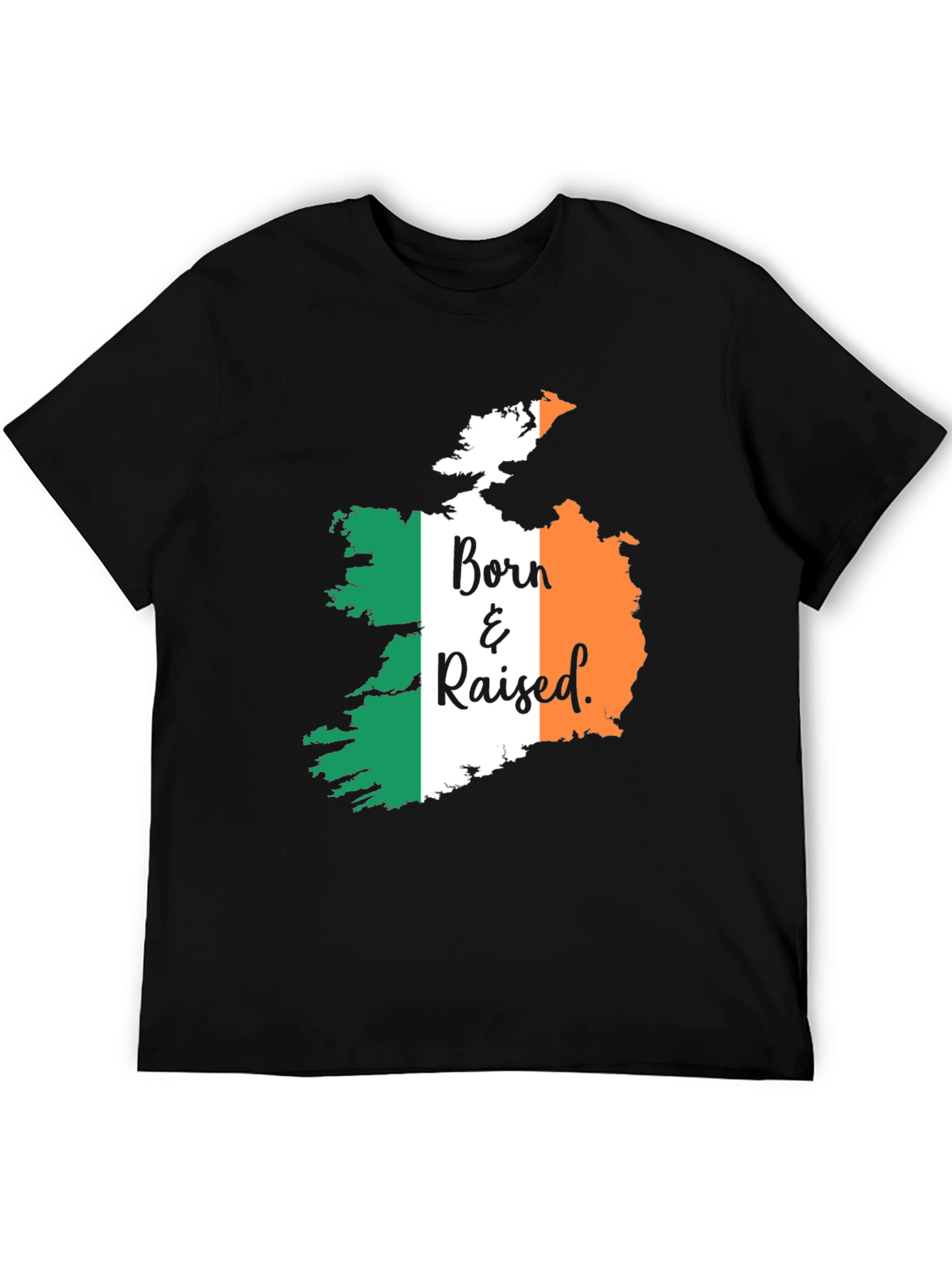 Born & Raised Ireland Flag Graphic T-Shirt