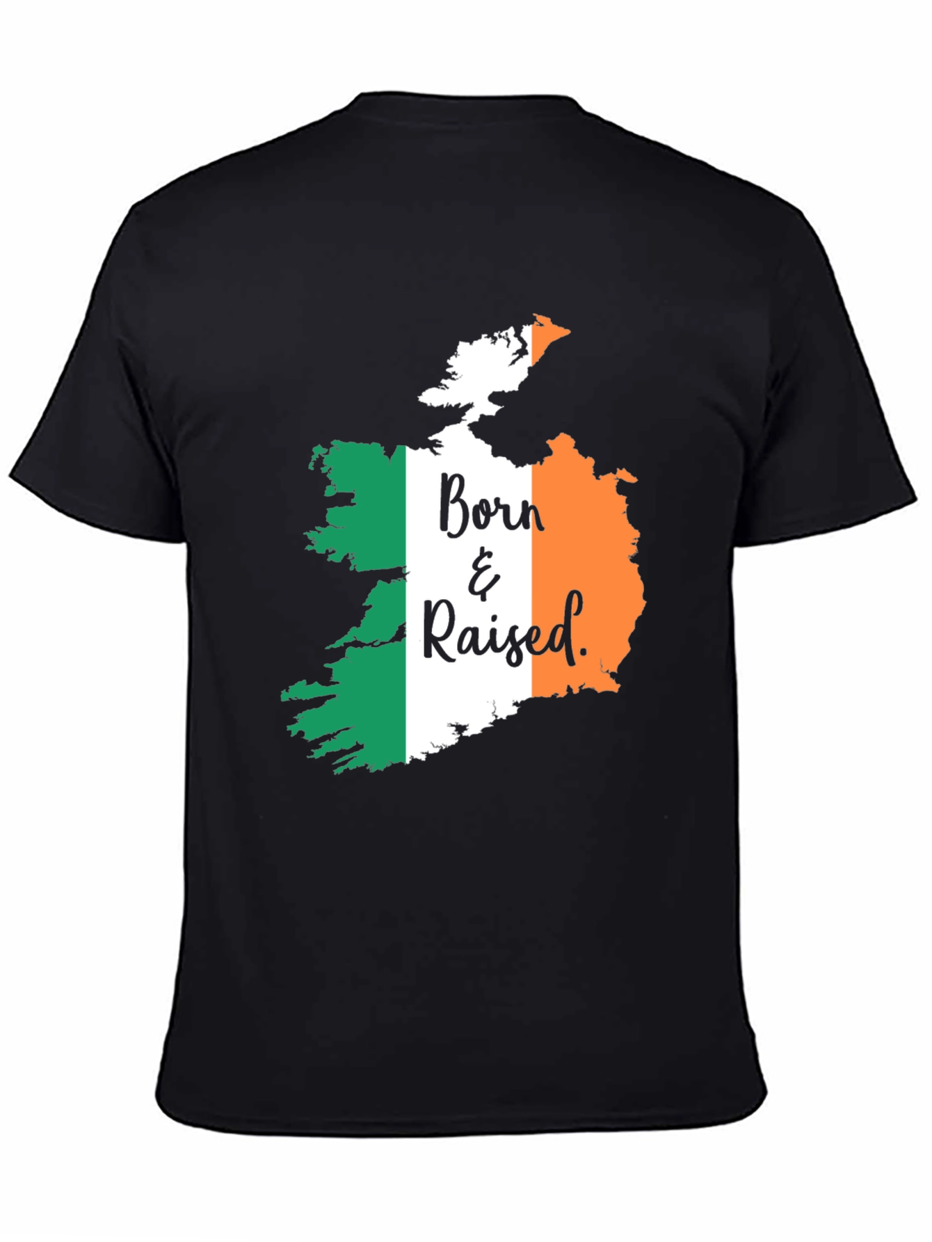 Born & Raised Ireland Flag Graphic T-Shirt