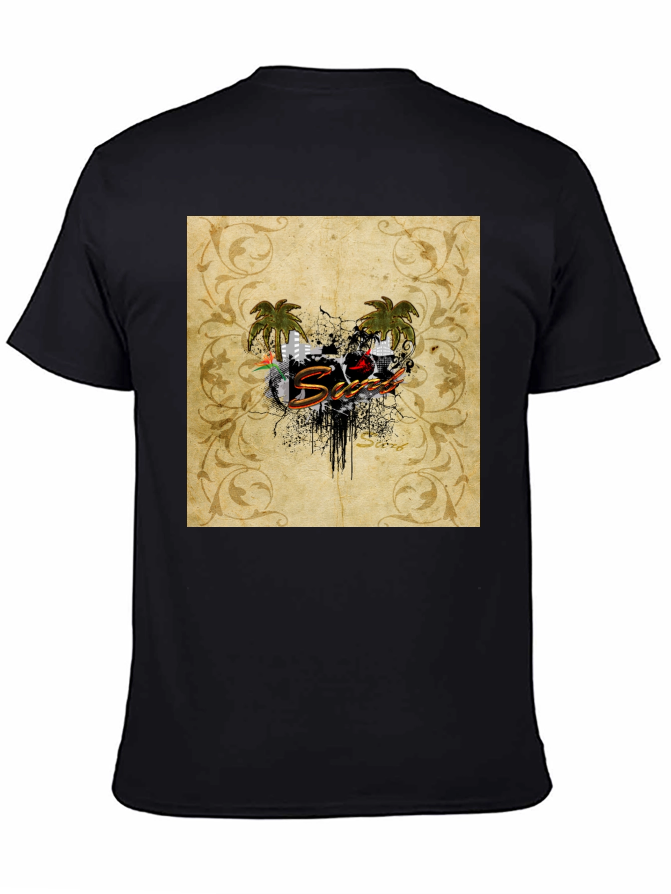 Tropical Vibe Black T-Shirt