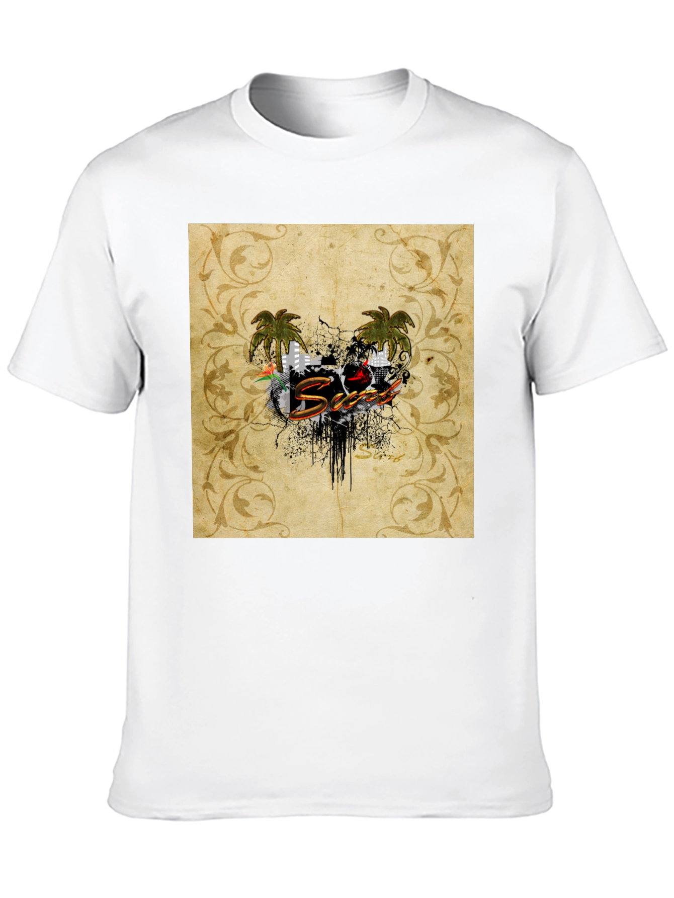 Tropical Vibe Black T-Shirt