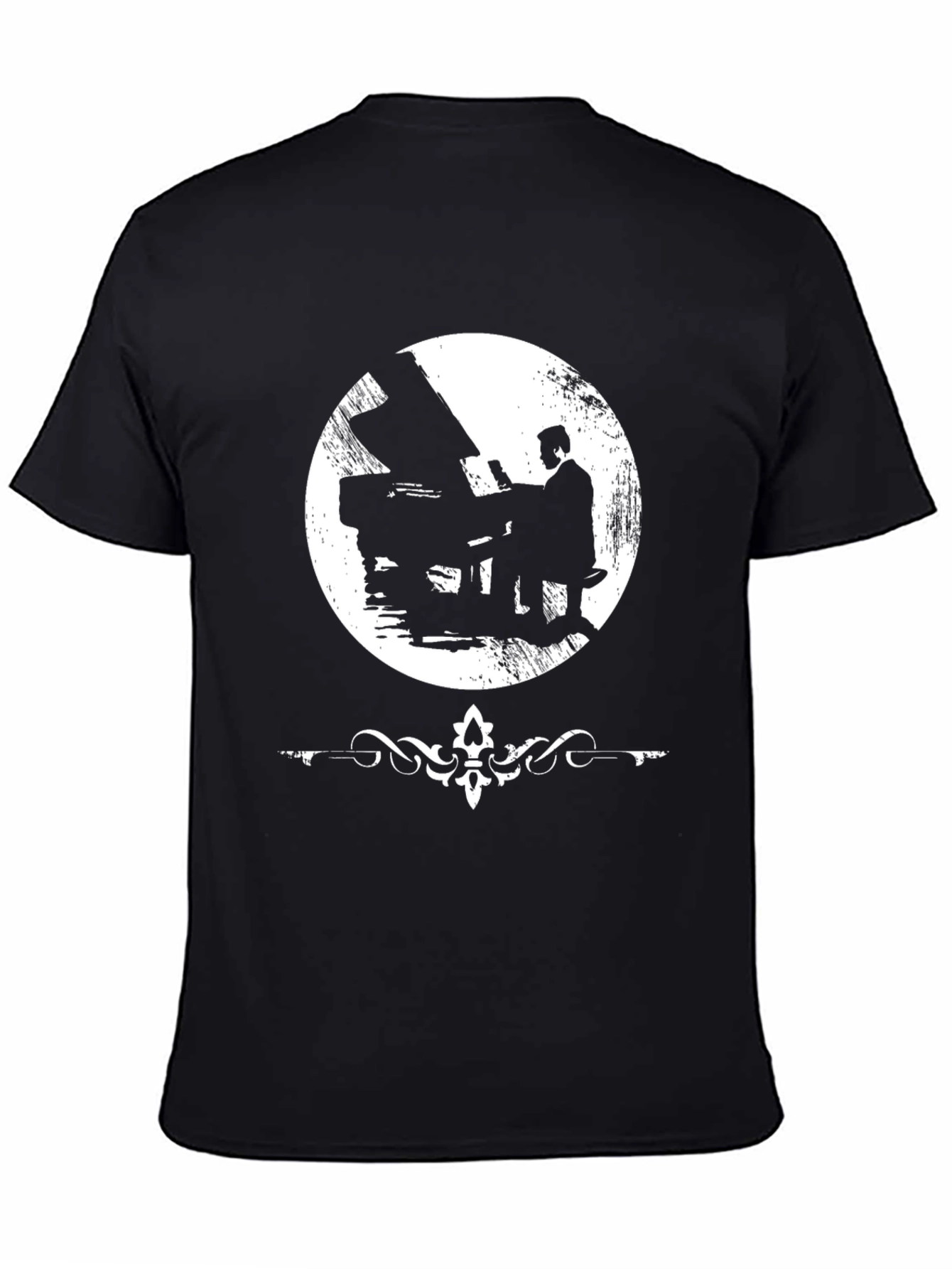 Piano Man Graphic T-Shirt - Black