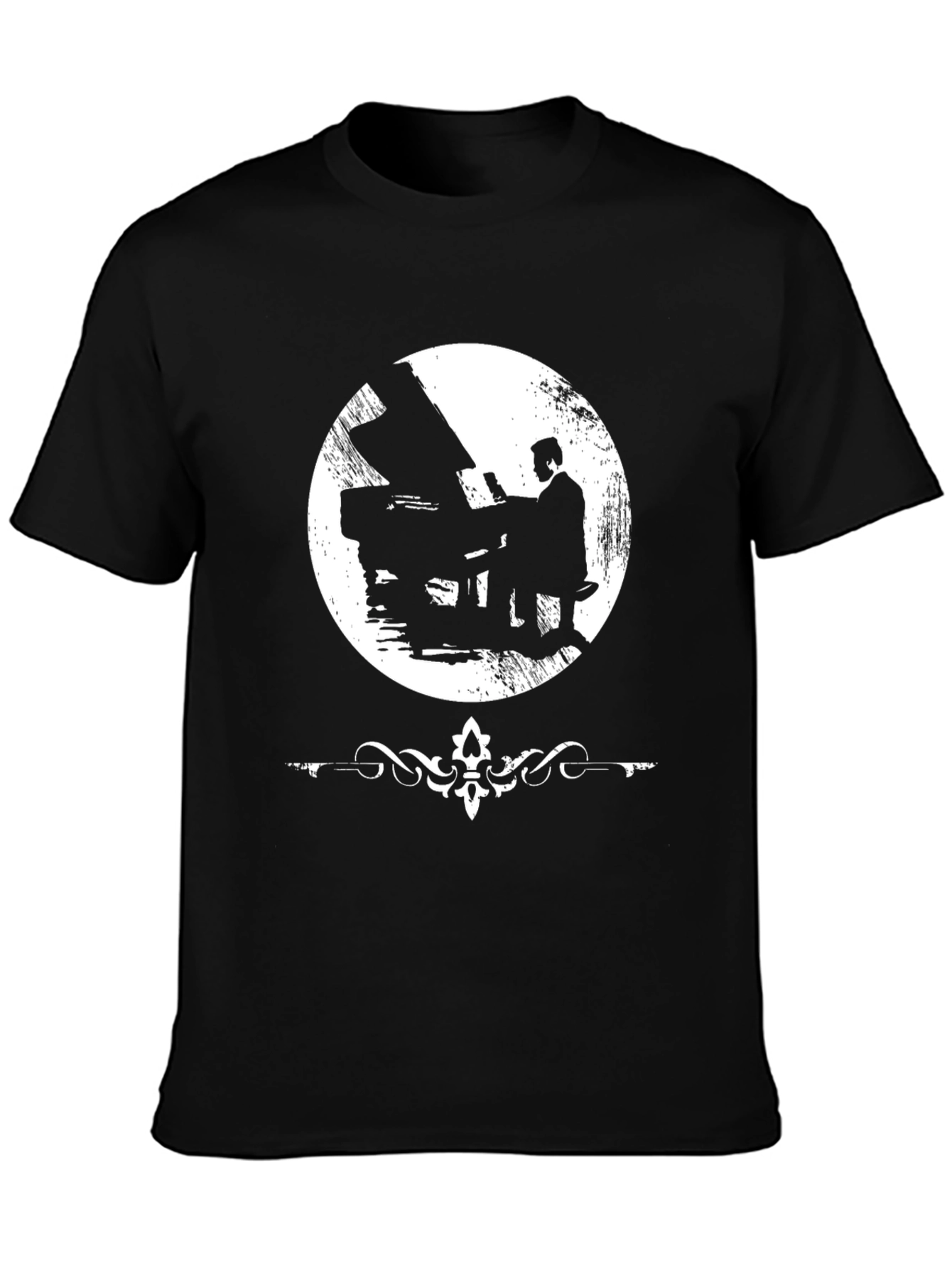 Piano Man Graphic T-Shirt - Black