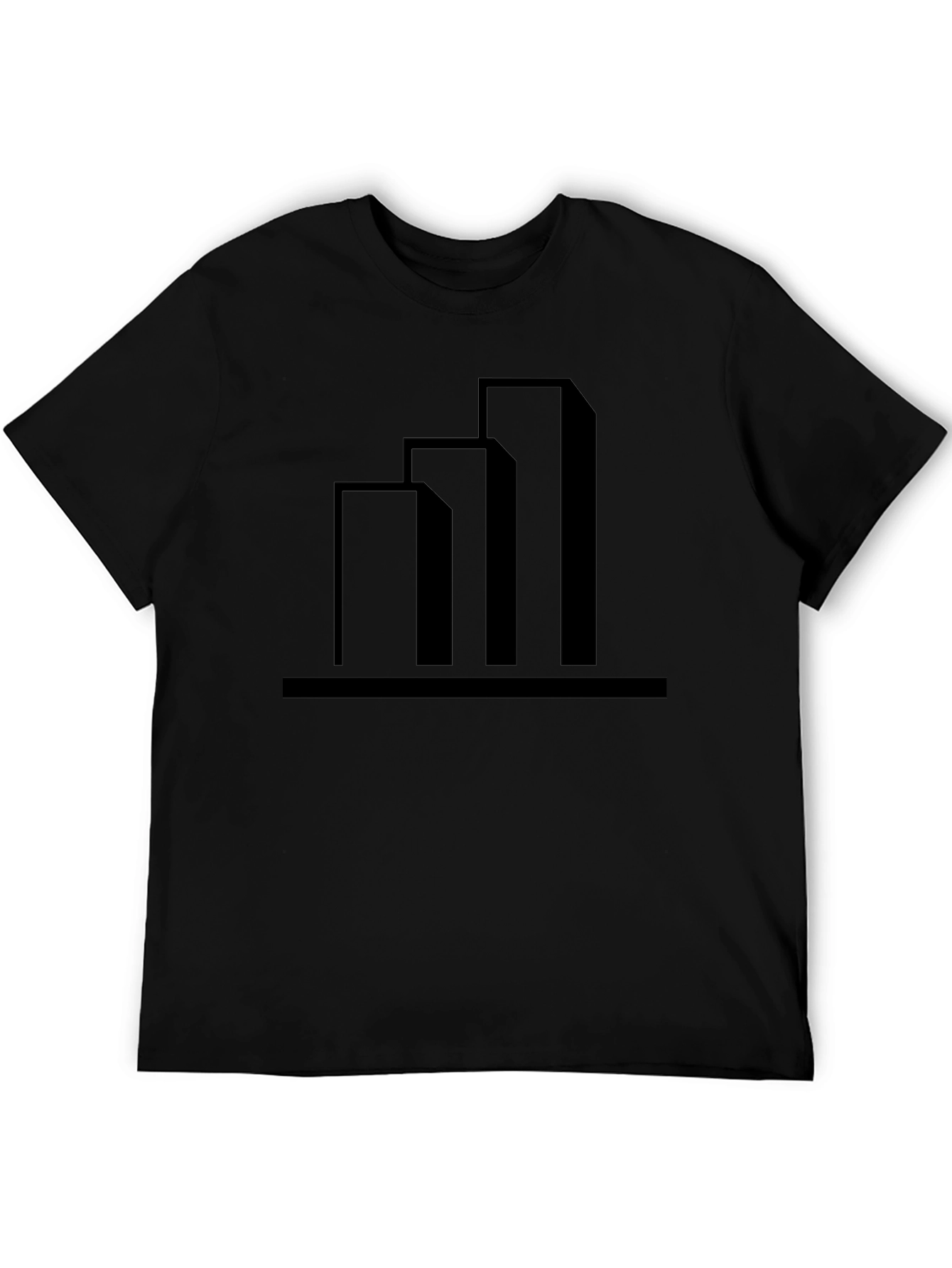 Modern Building Graphic Tee - Black Cotton T-Shirt