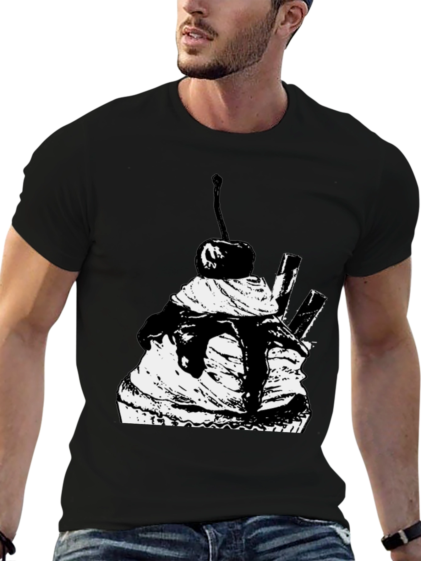 Cupcake Graphic Black T-Shirt