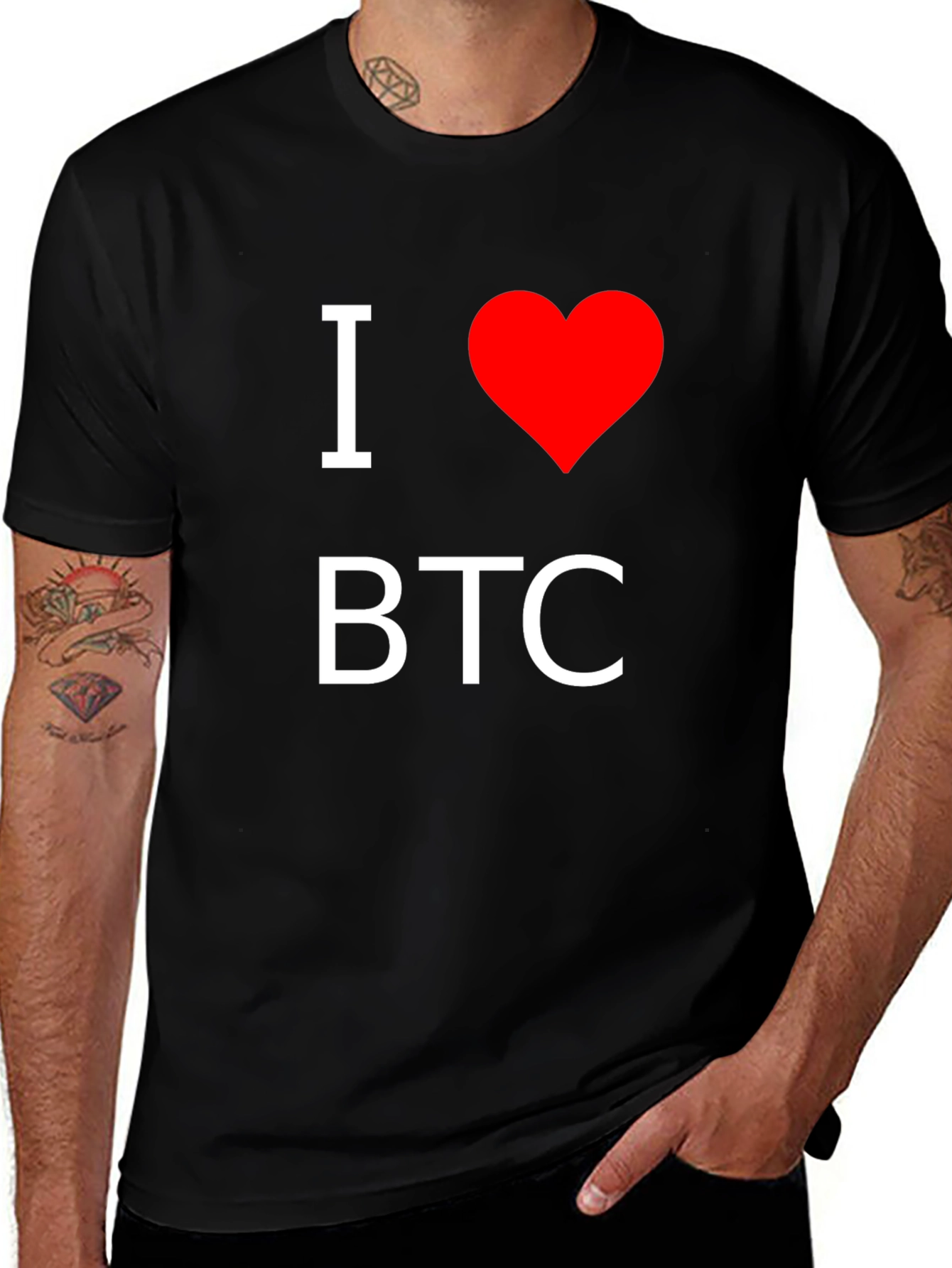 I Love BTC T-Shirt - Black Crypto Tee