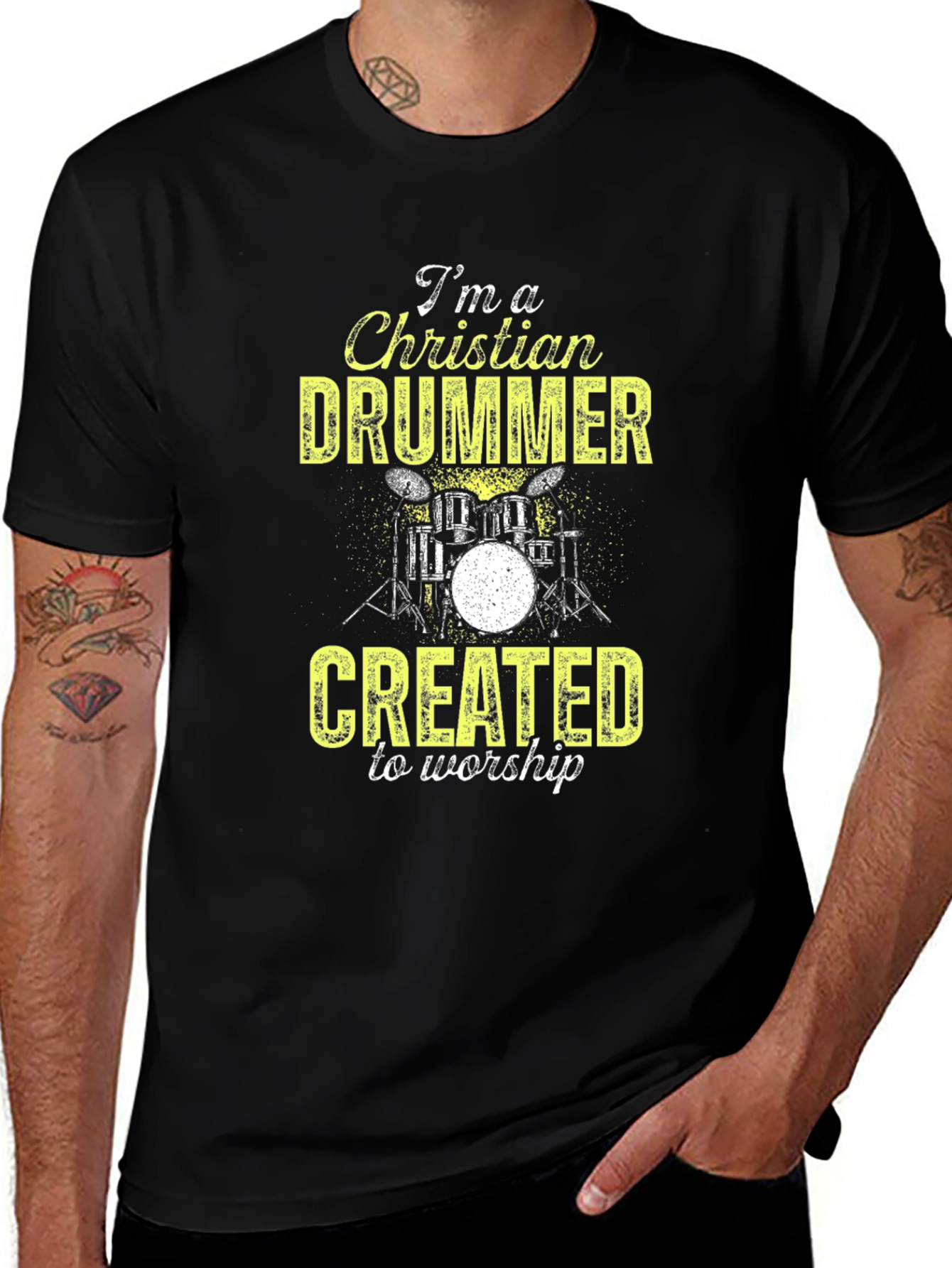 Christian Drummer T-Shirt - Worship Music Tee
