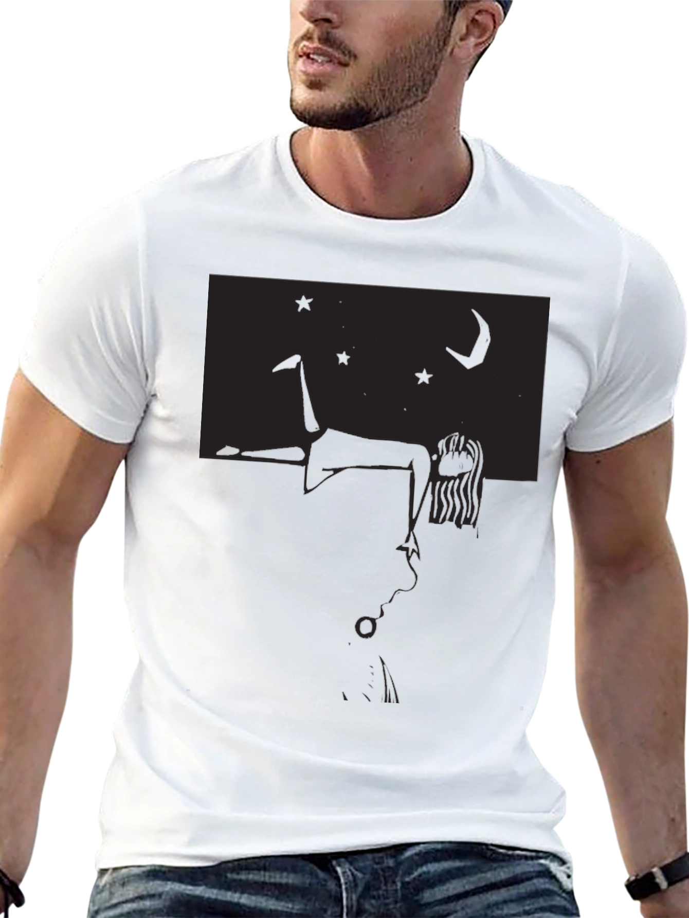 Dreamscape Graphic Tee - Black Cotton Shirt