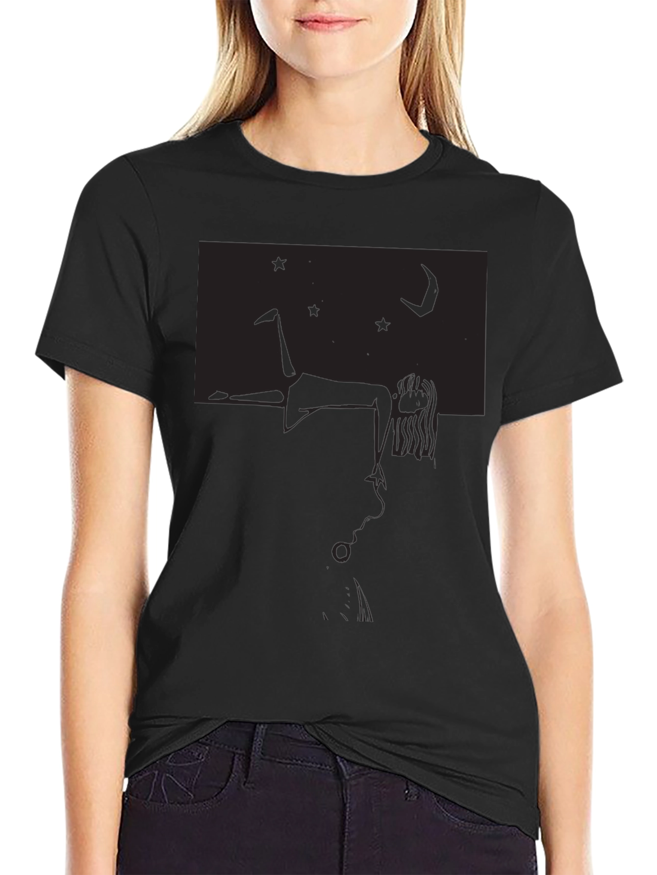 Dreamscape Graphic Tee - Black Cotton Shirt