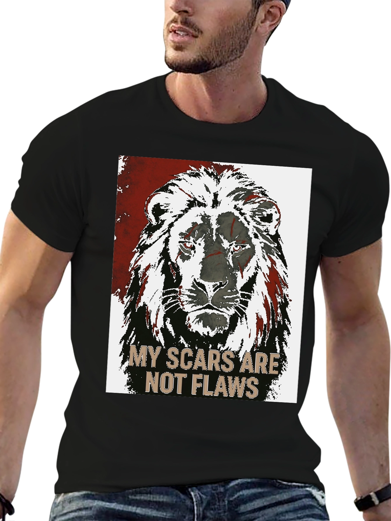 Lion Scars Graphic Tee - Unisex Black T-Shirt