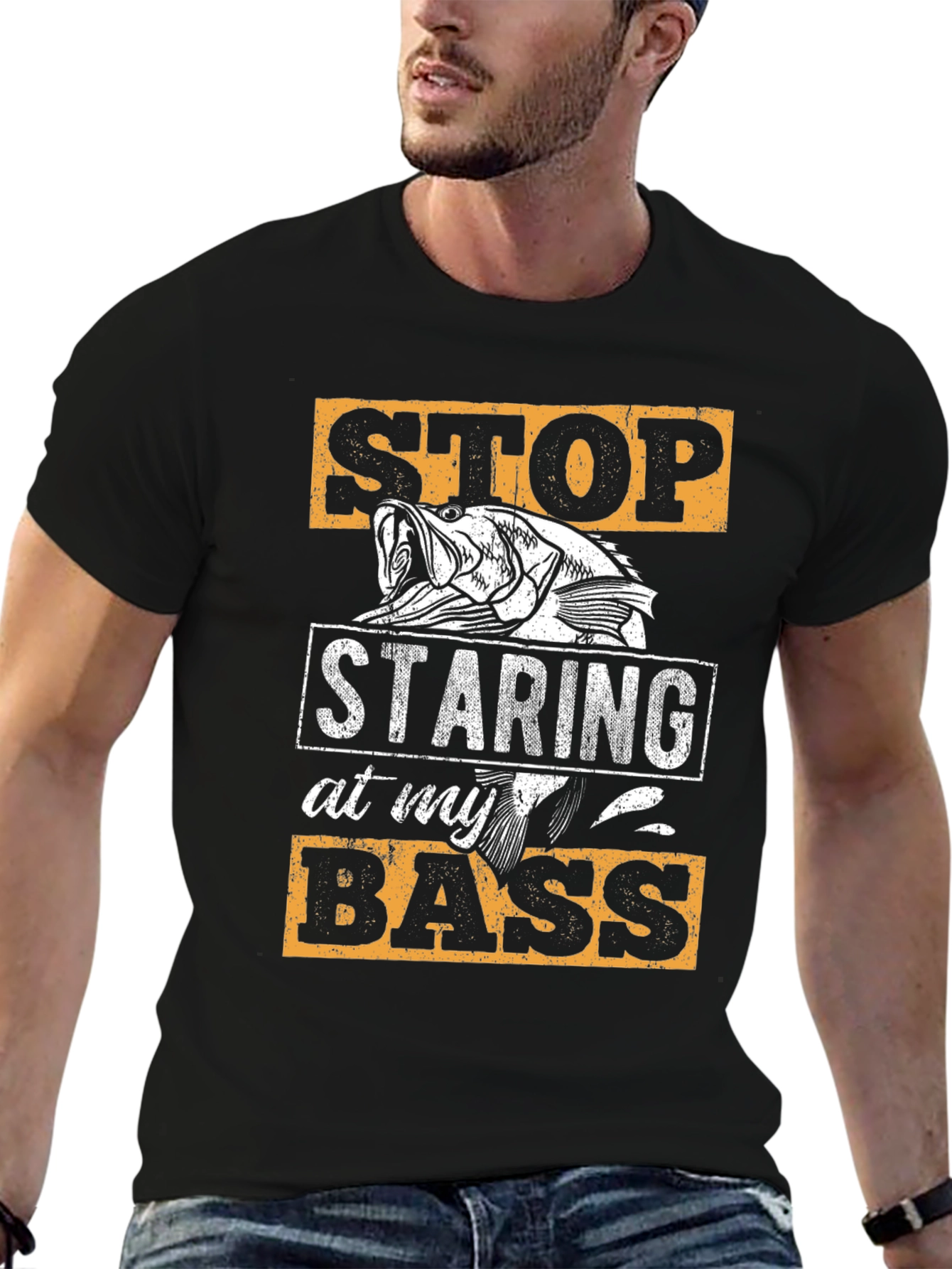 Stop Staring At My Bass Fishing T-Shirt